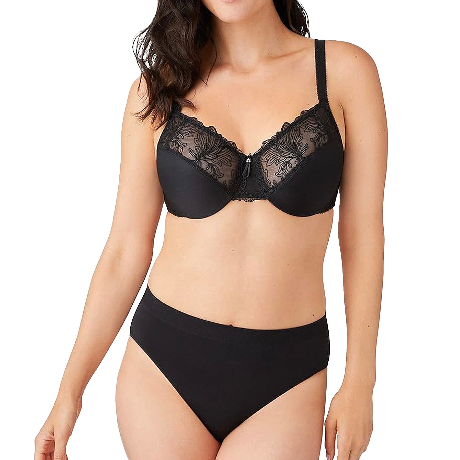Wacoal Slim Silhouette Minimizer Bra 857361 Black Set