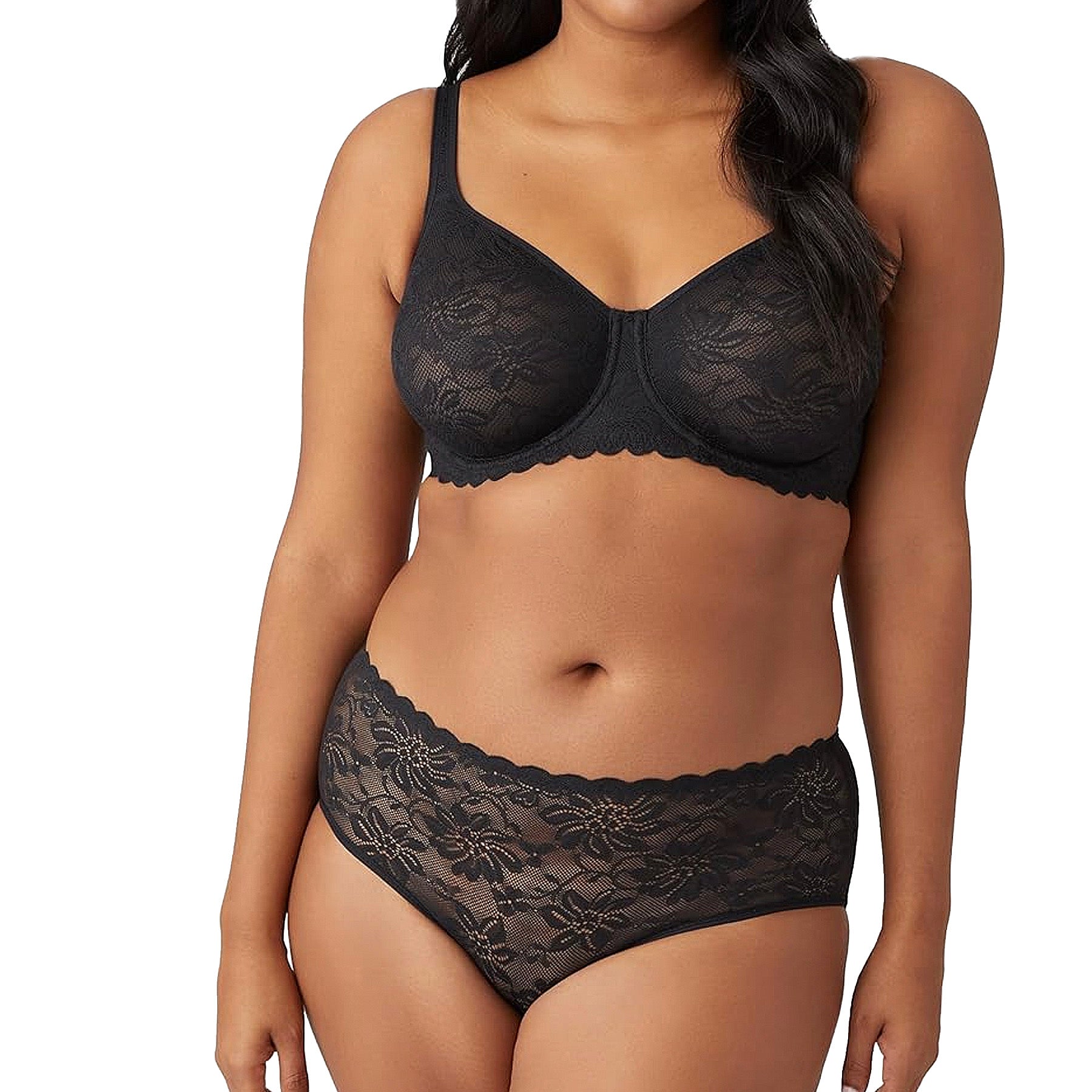 Wacoal Soft Sense Underwire Bra 851334 Black Set