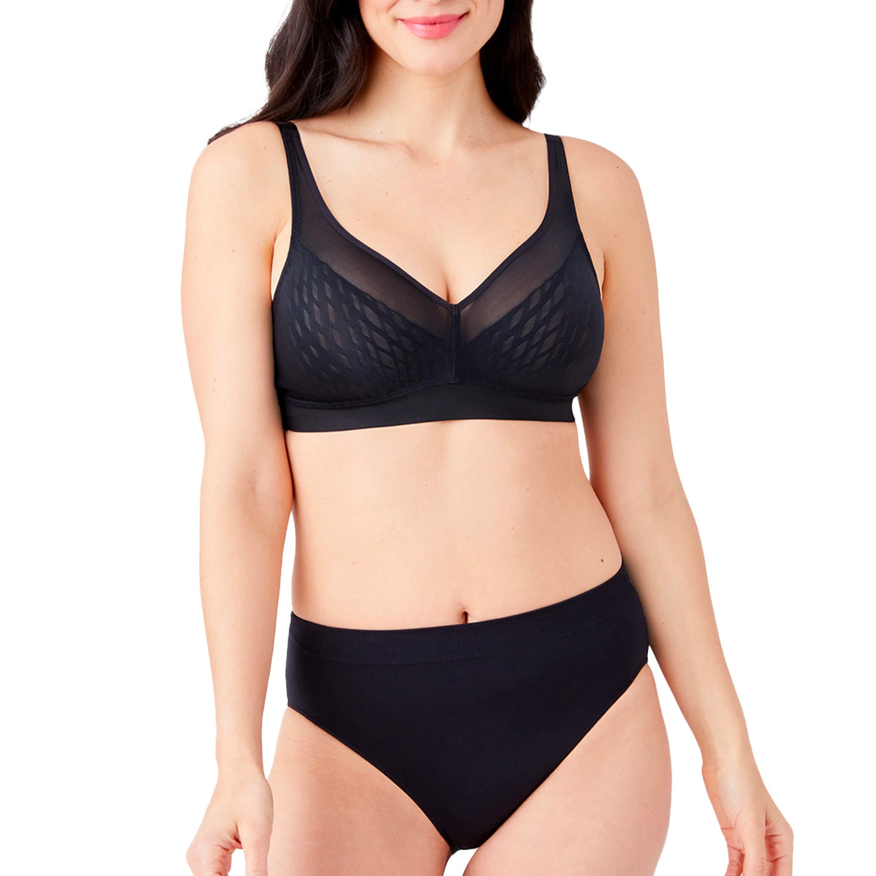 Wacoal Elevated Allure Wirefree Bra 852336 Black Set