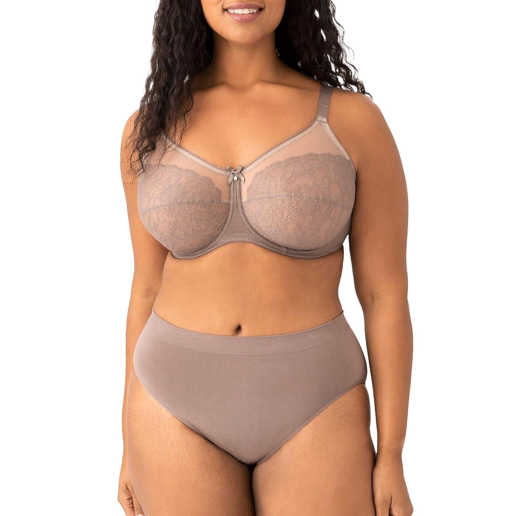 Wacoal Retro Chic Full Figure Underwire Bra 855186 Cappuccino Set