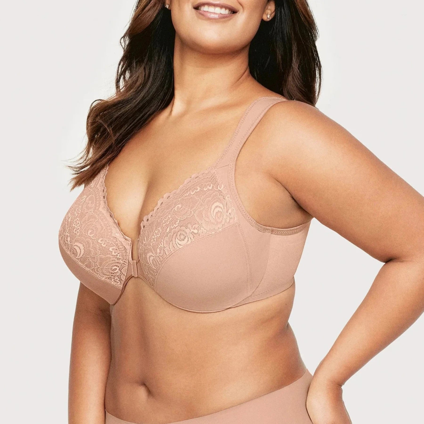 Glamorise WonderWire Front-Closure Bra 1245 - Cafe