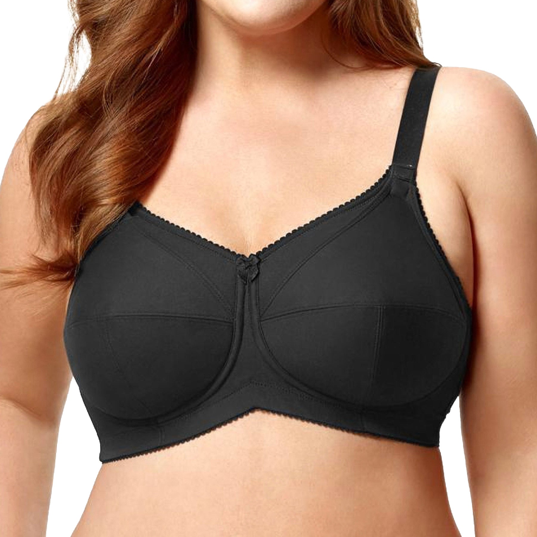 Elila Cotton Soft Cup Nursing Bra 1613 Black Front