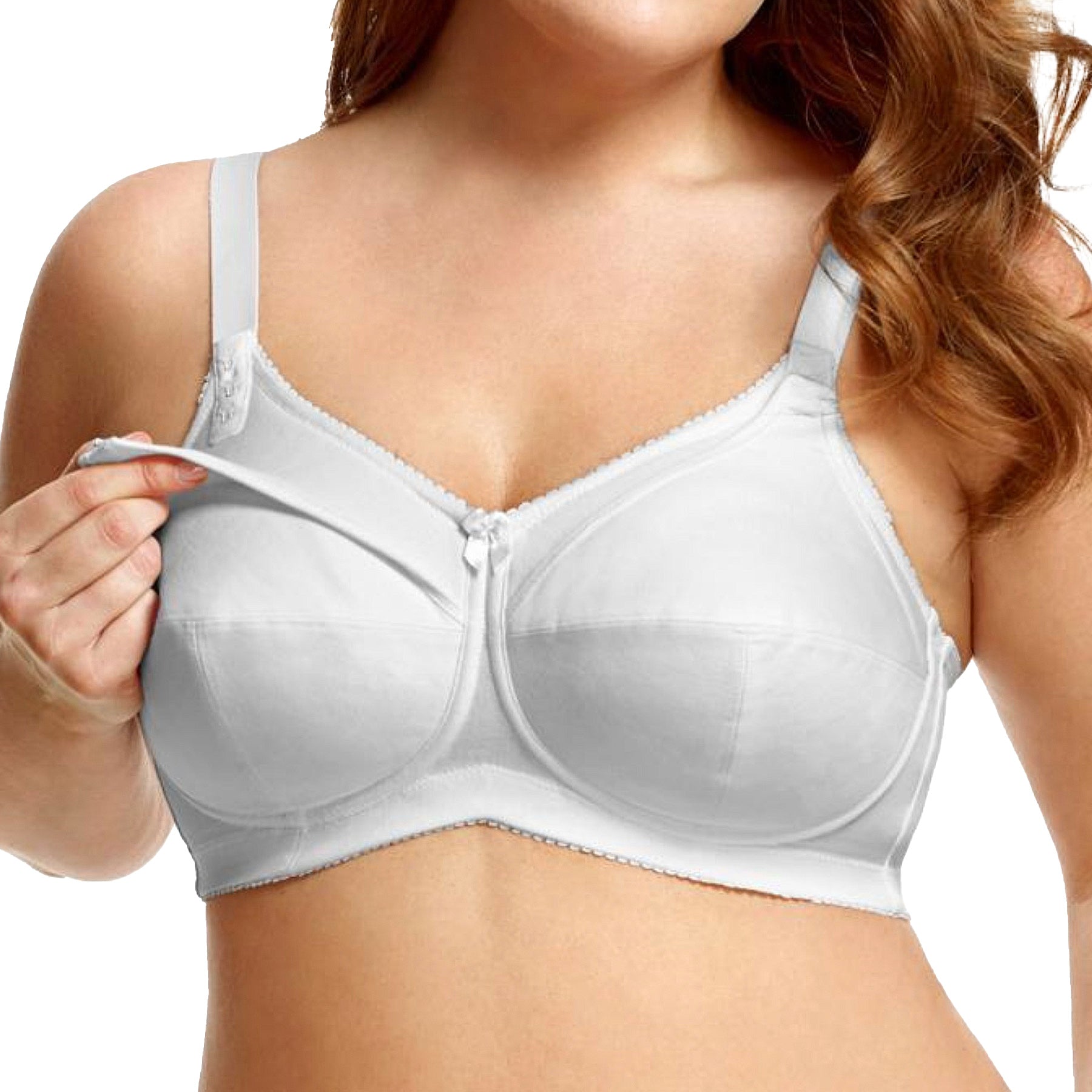Elila Cotton Soft Cup Nursing Bra 1613 White Front