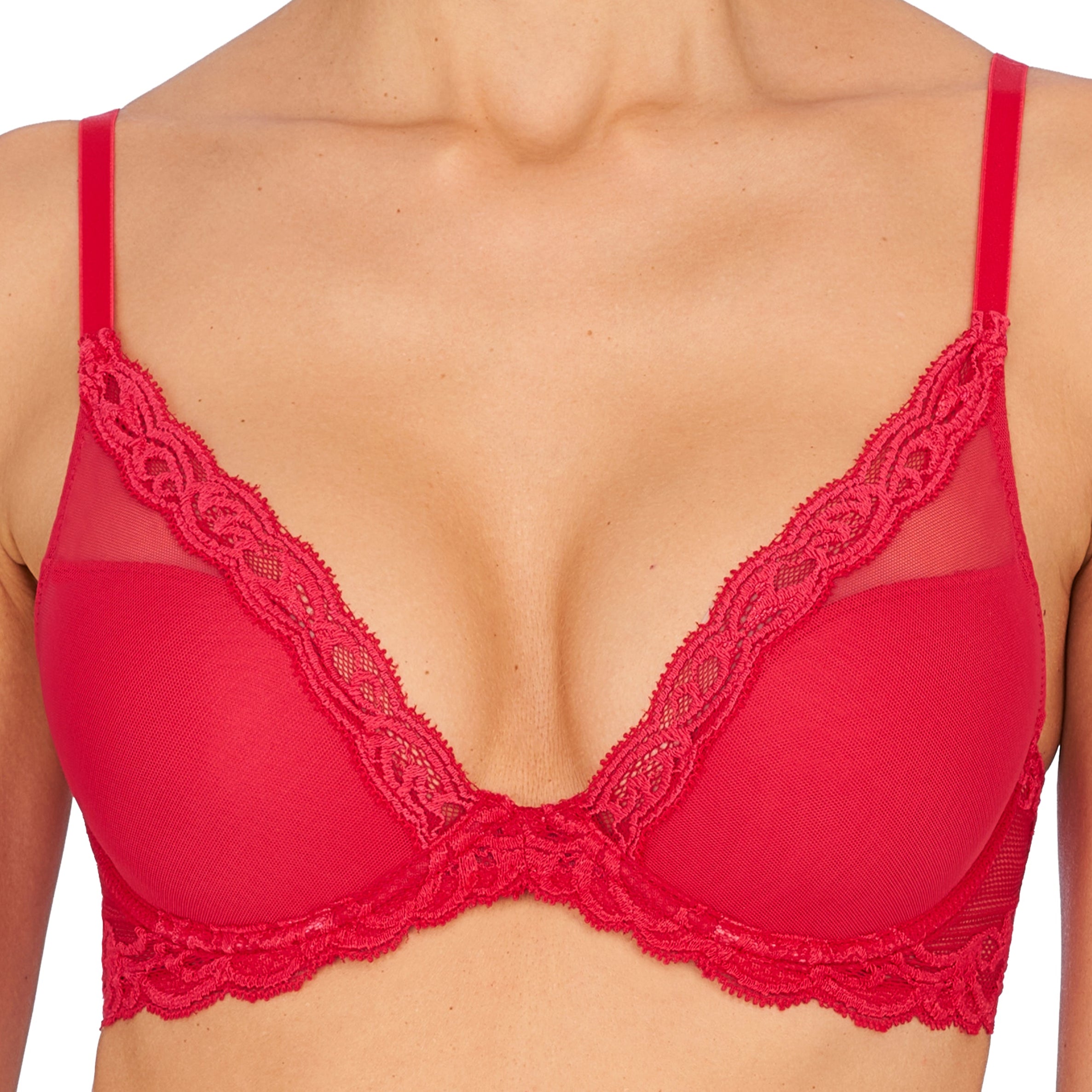 Natori Feathers Contour Plunge Bra 730023 - Sunset Coral