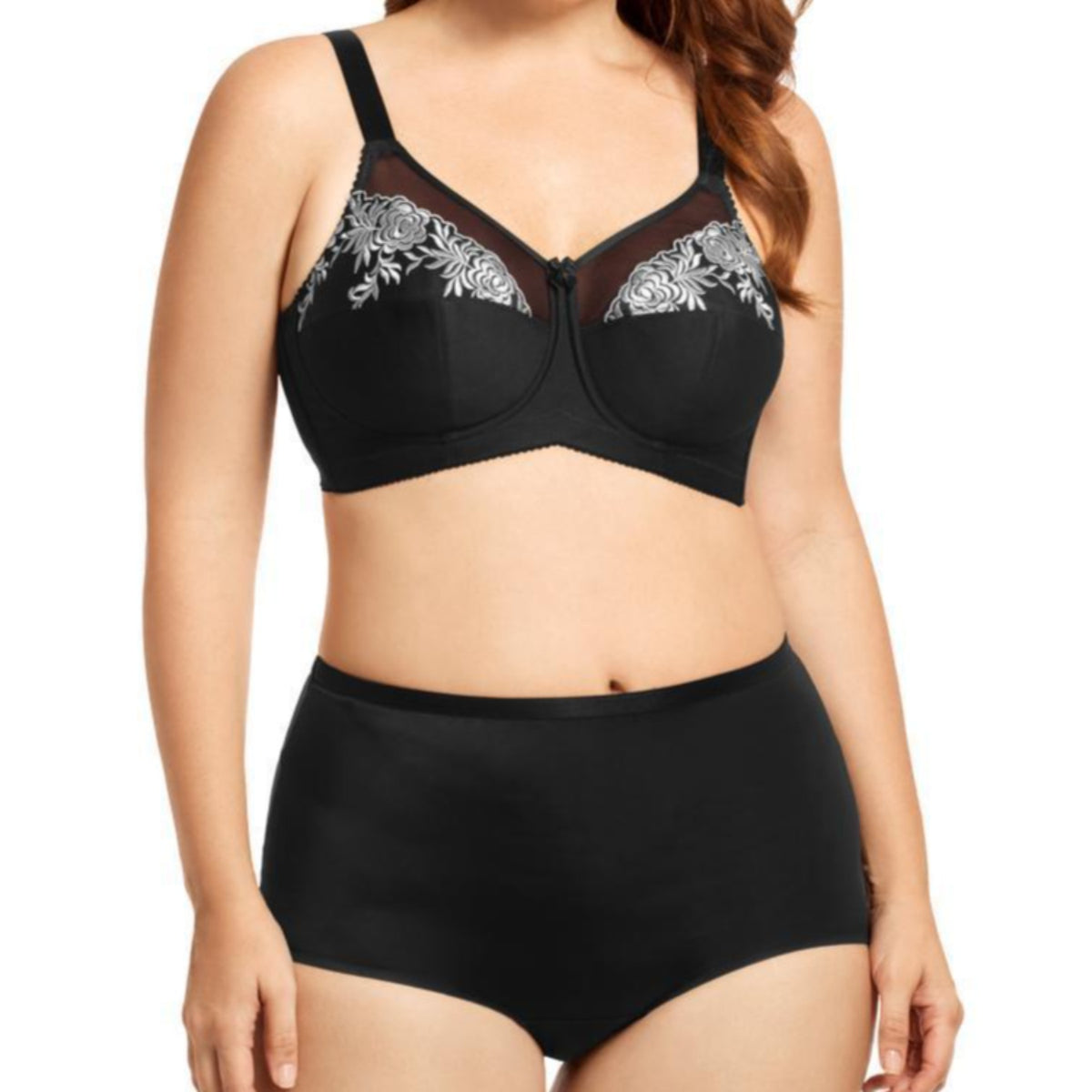 Elila Embroidered Microfiber Soft Cup Bra 1301