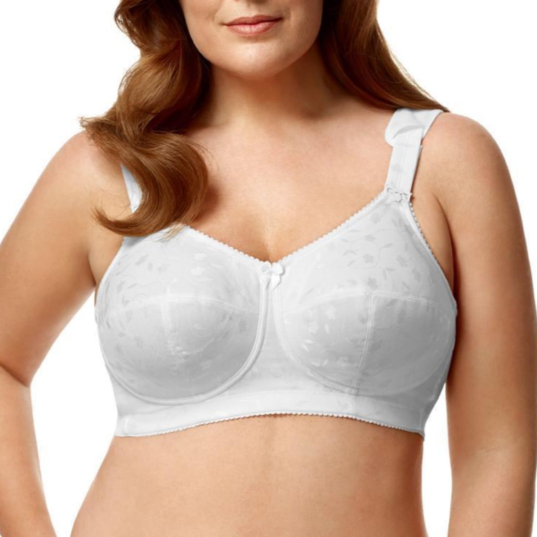 Elila Jacquard Soft Cup Bra 1305 In White 4560