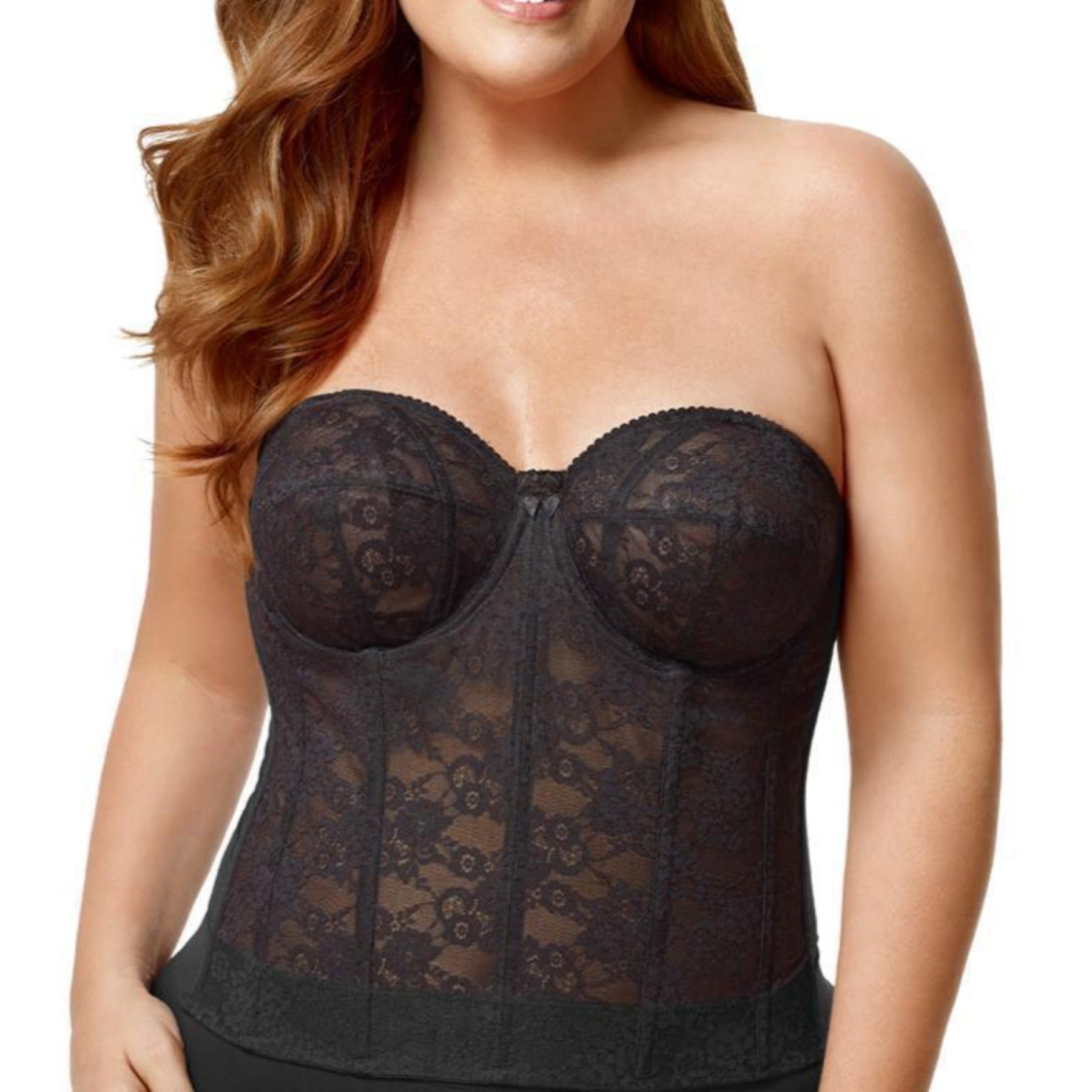 Elila Lace Strapless Longline Bra 6621