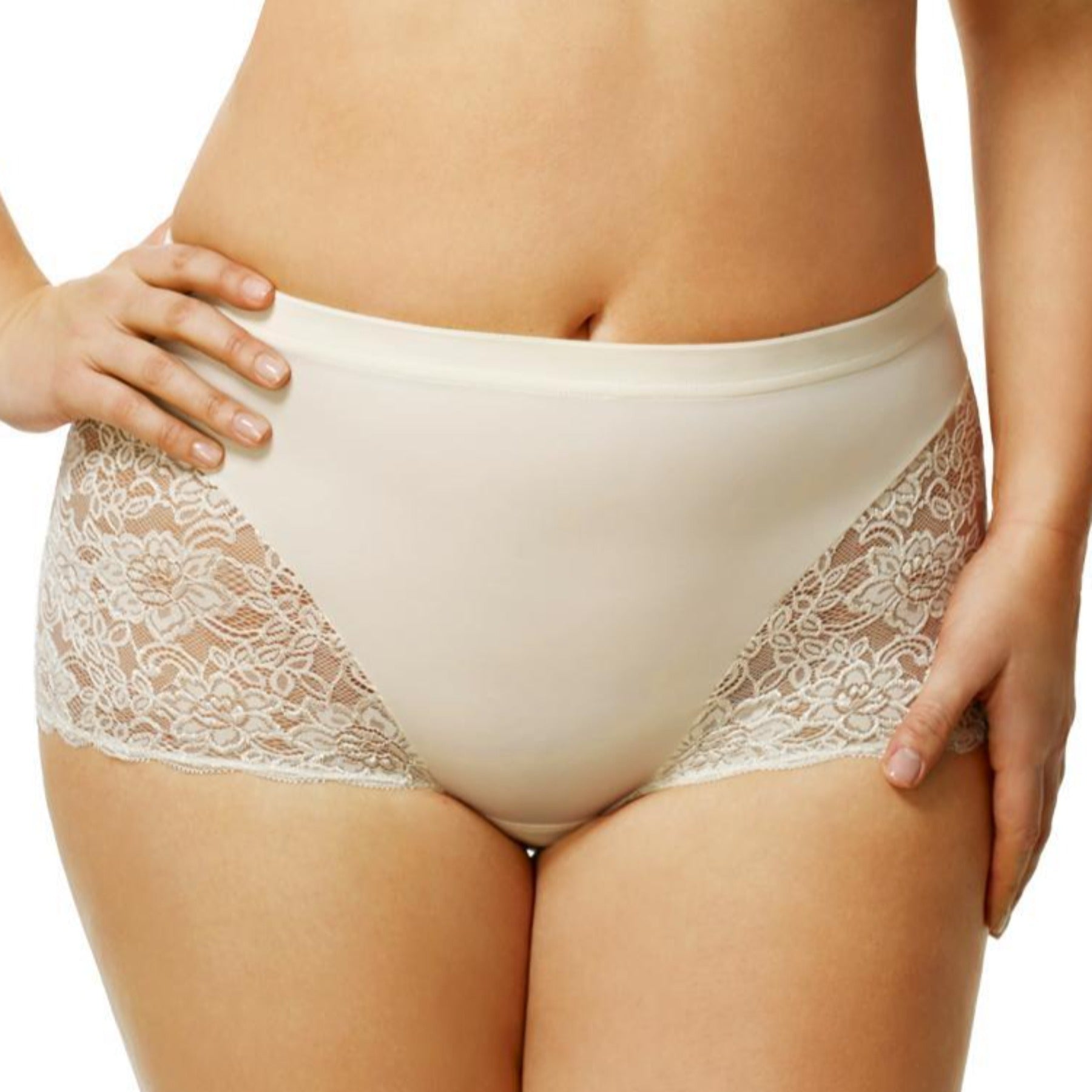 Elila Cheeky Stretch Lace Panty 3311 Ivory Front