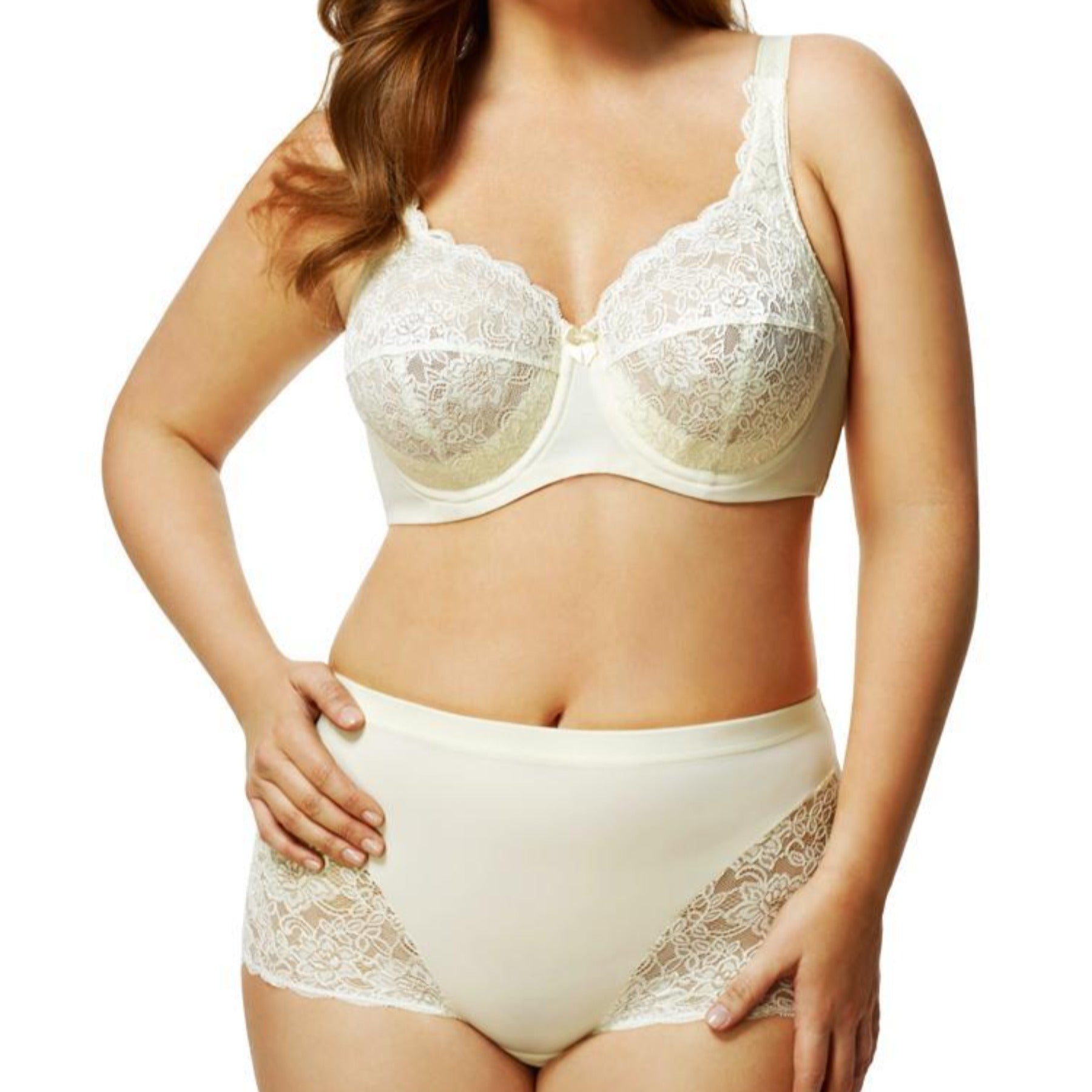 Elila Cheeky Stretch Lace Panty 3311 Ivory Set