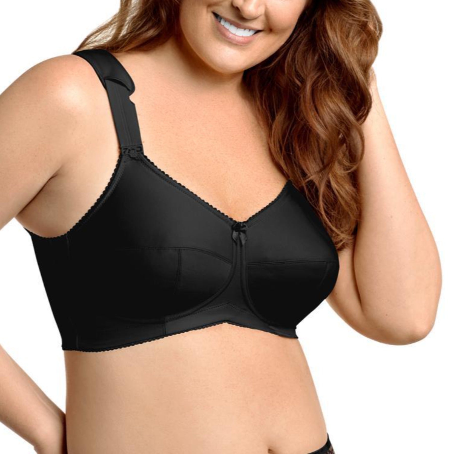 Elila Full Coverage Wireless Soft Cup Bra 1505 In Black 