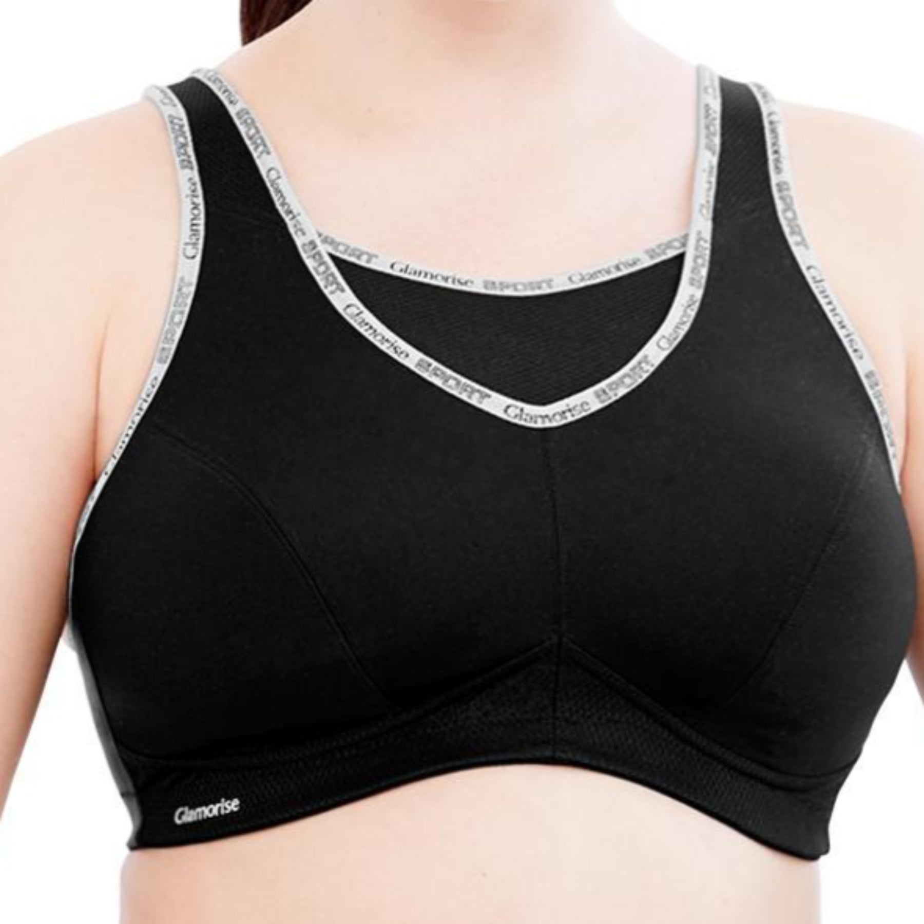 Glamorise No‑Bounce Cami Sports Bra 1066 - Black/Grey