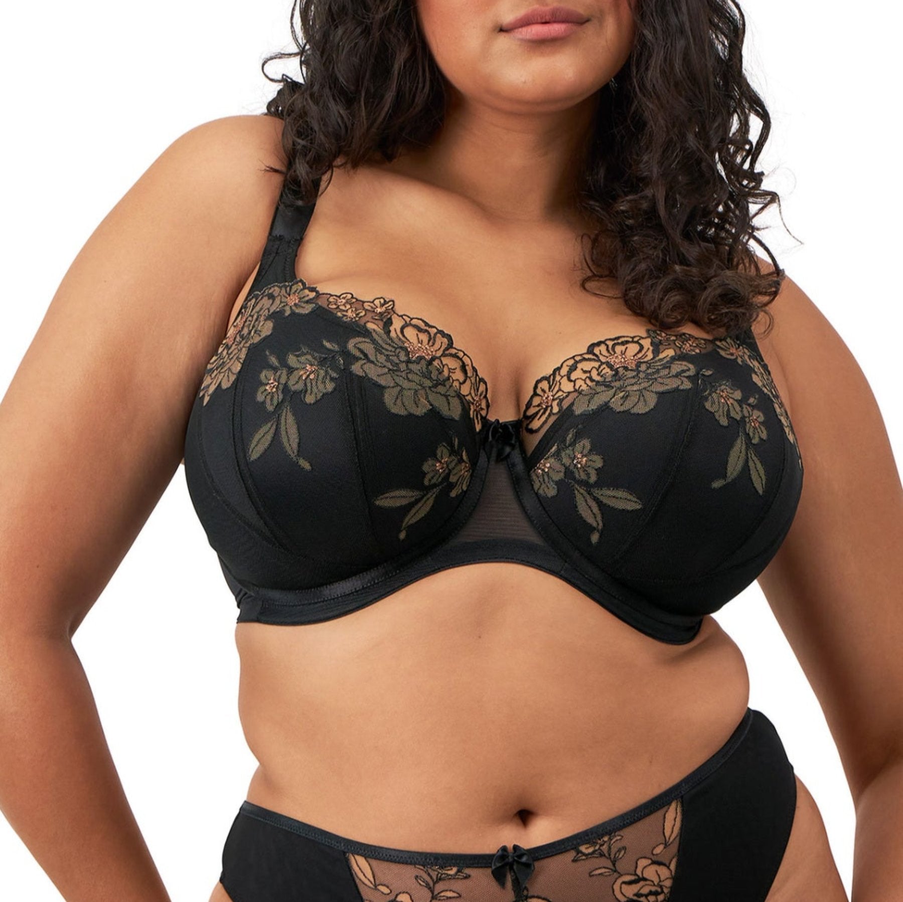 Teagan Padded Half Cup Bra EL302615 - Black/Almond