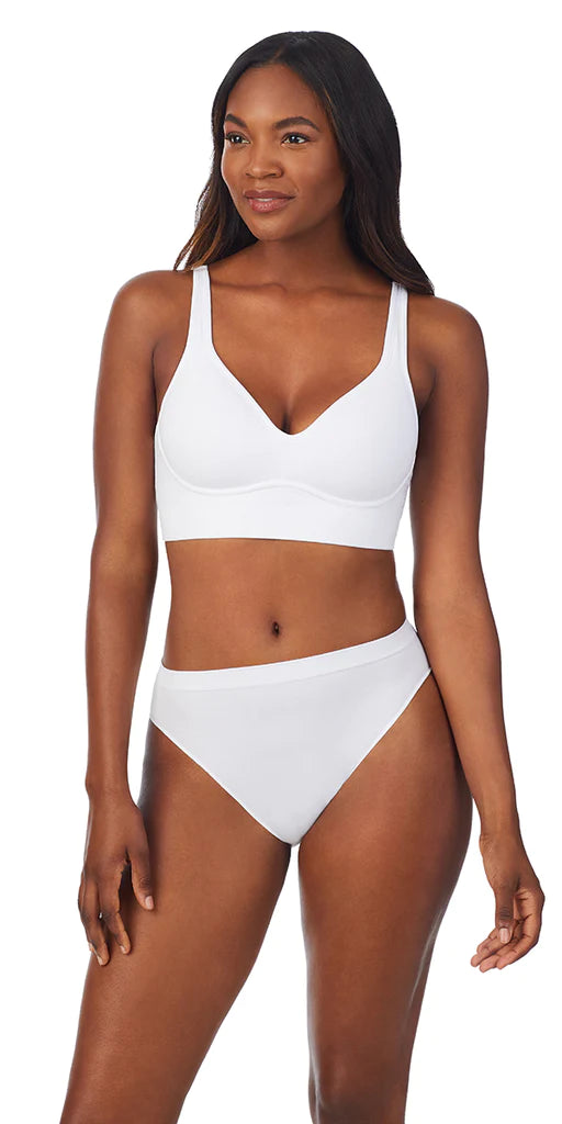 OnGossamer Cabana Cotton Seamless Built Up Wirefree Bra - White