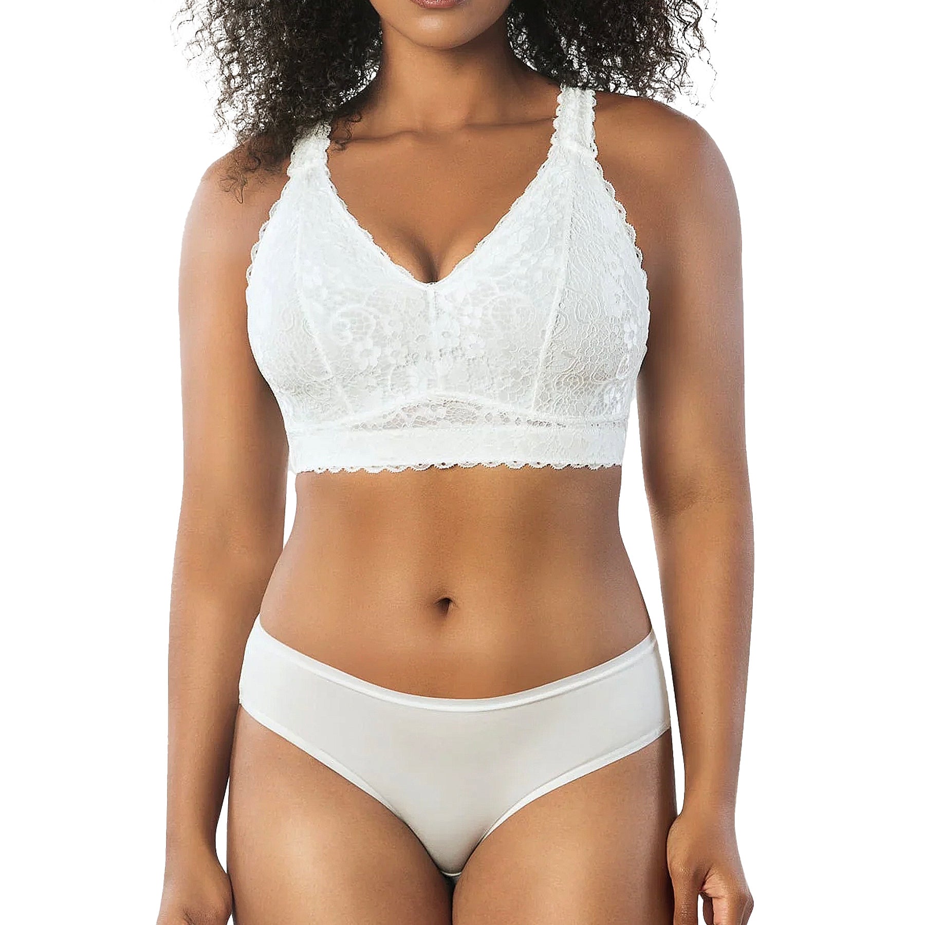 Parfait Adriana Lace Bralette P5482 Pearl White Set