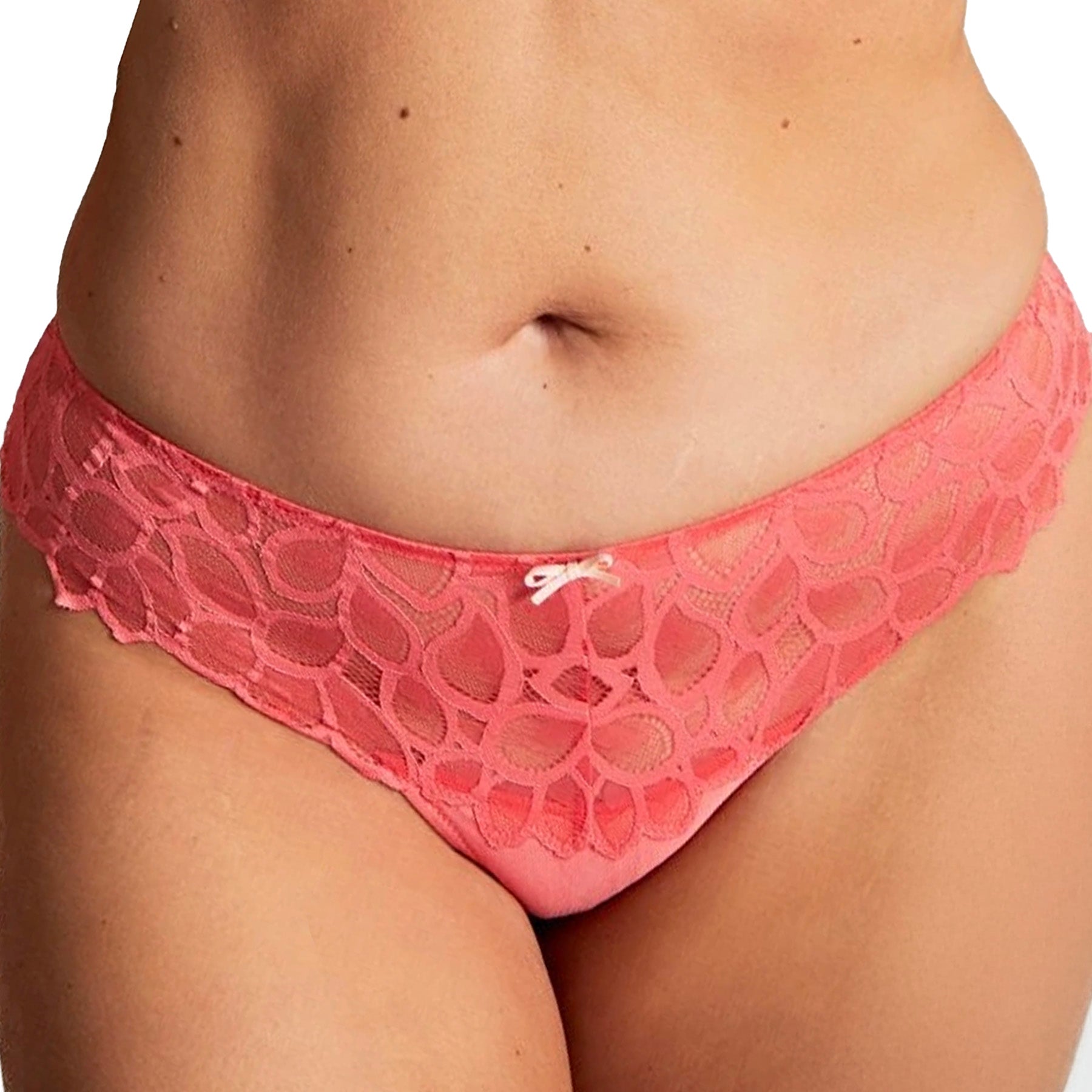 Panache Allure Thong 10769 Coral Front