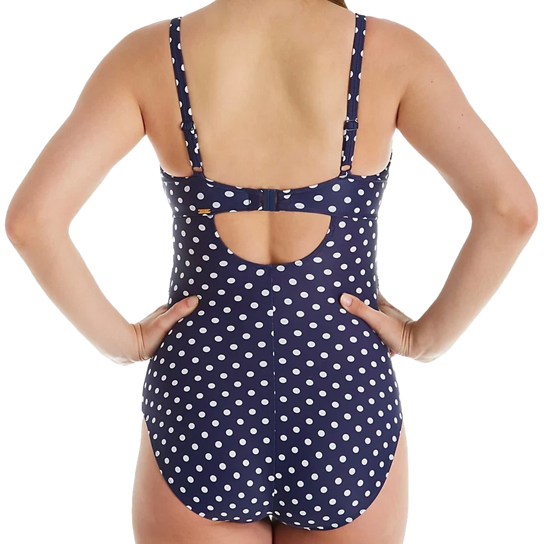 Panache Anya Riva Spot Balcony Swimsuit SW1010 Navy Ivory Back