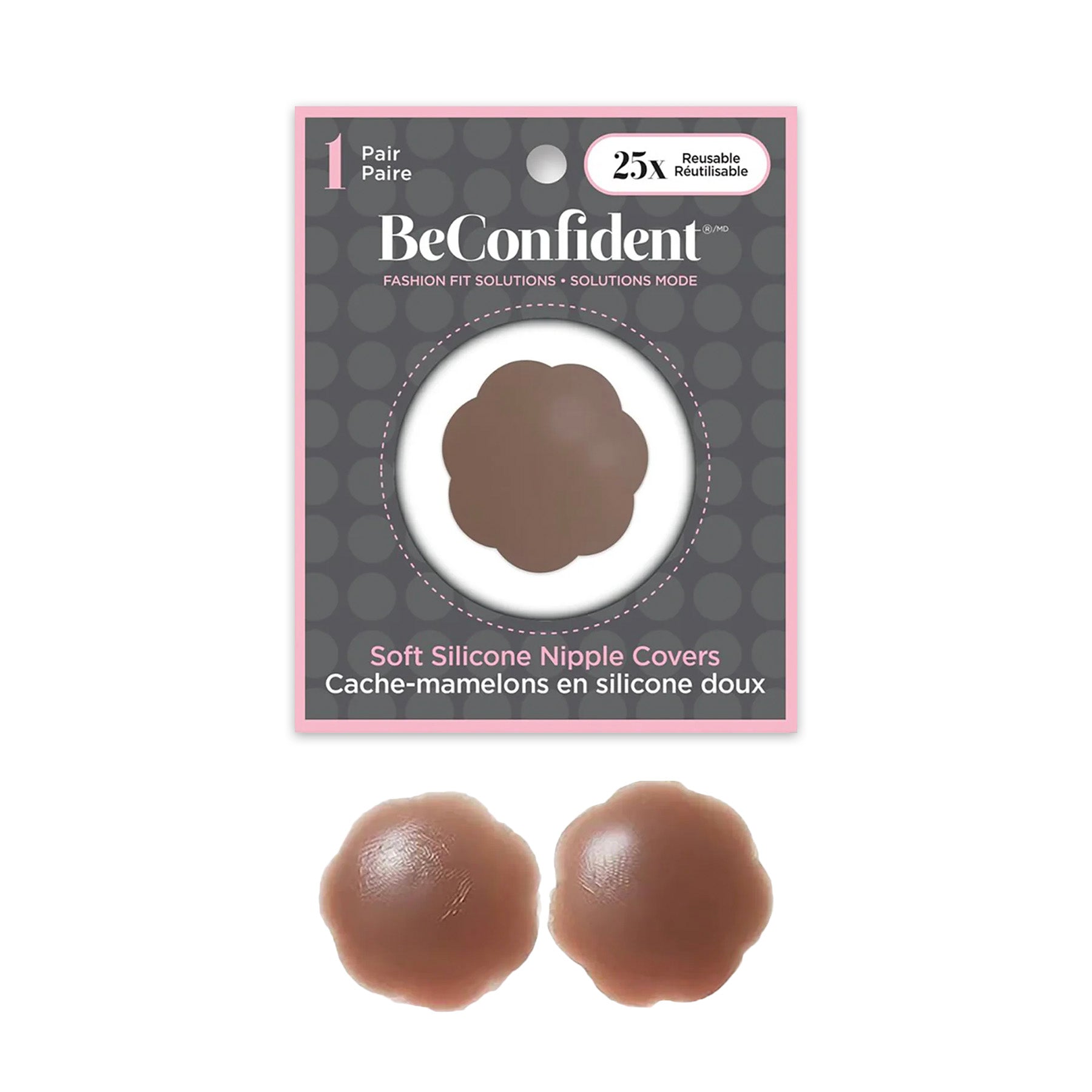 BeConfident Soft Silicone Nipple Covers Front Dark