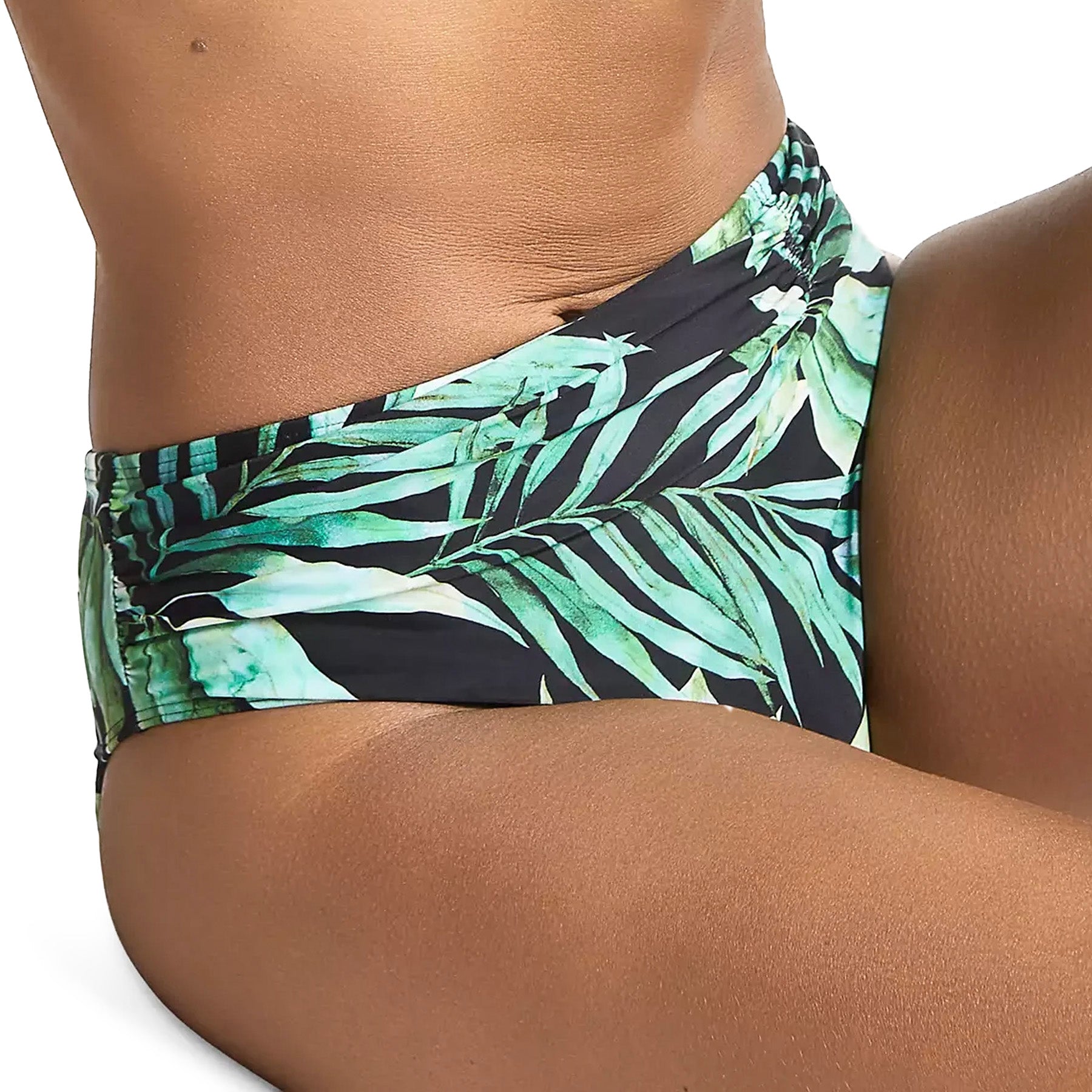 Panache Bali Midi Bikini Brief SW1646 Palm Print Front