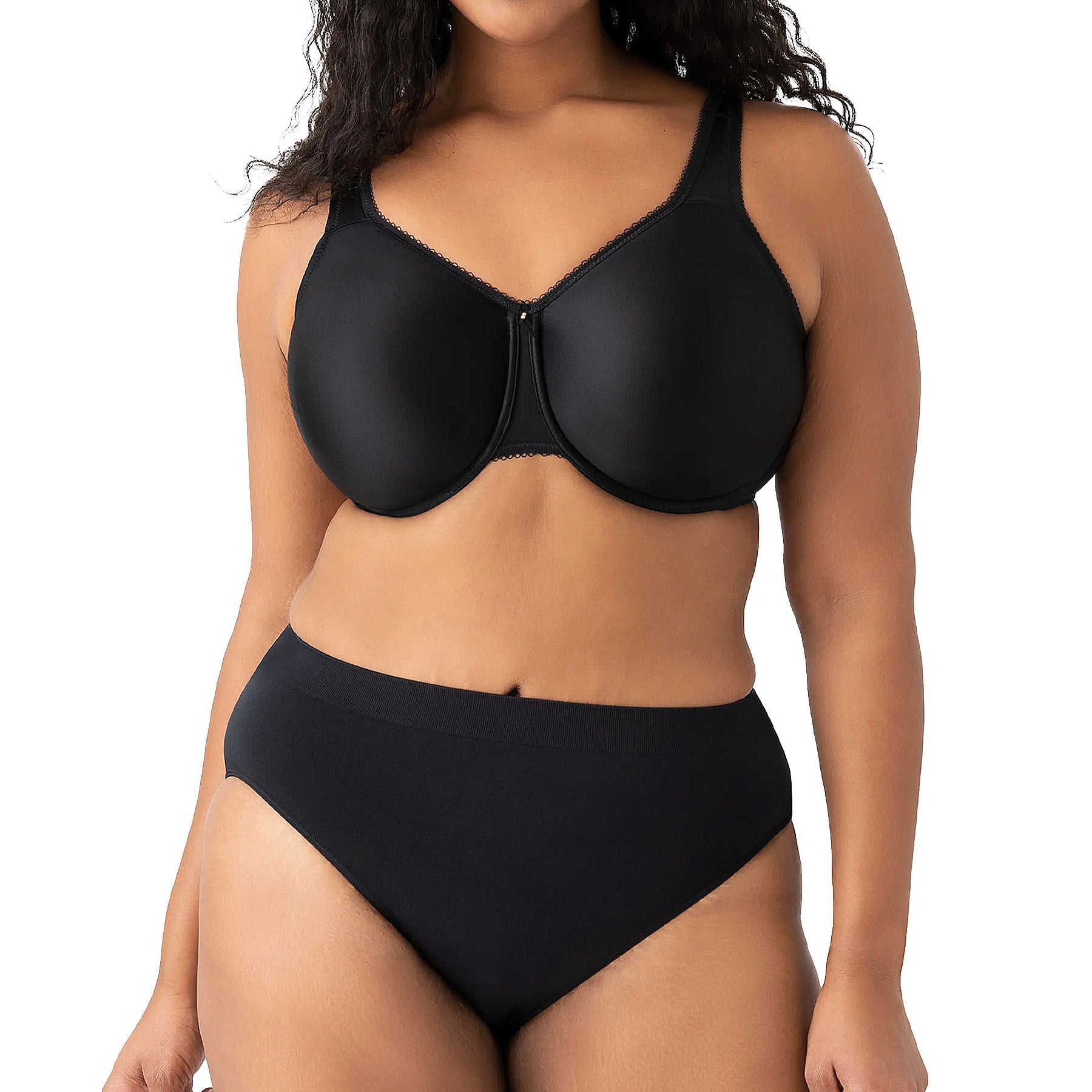 Wacoal Basic Beauty Full Figure Seamless Underwire Bra 855192 Black Set