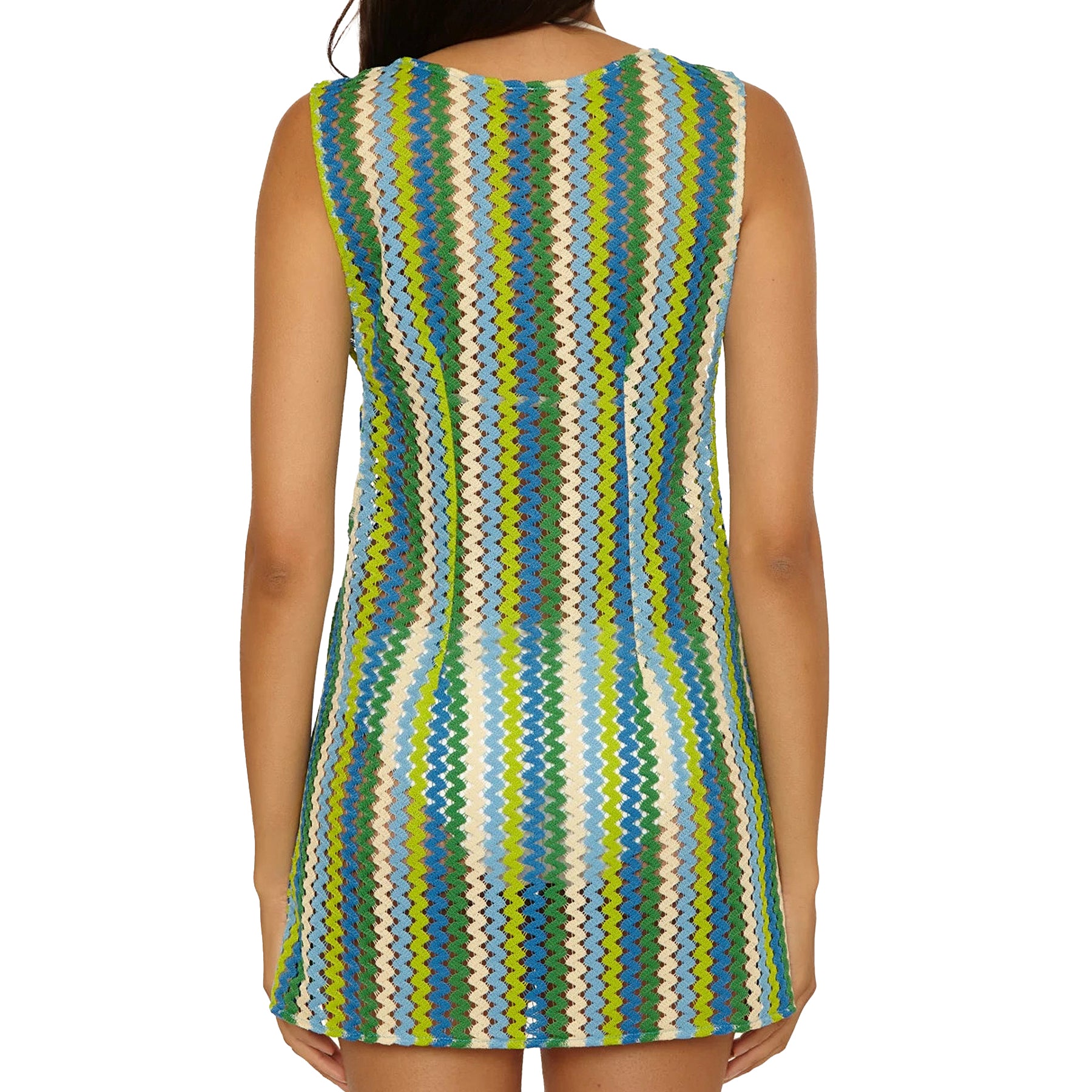 Becca Island Waves Crochet Tunic Cover Up 73860671 Green Apple Back