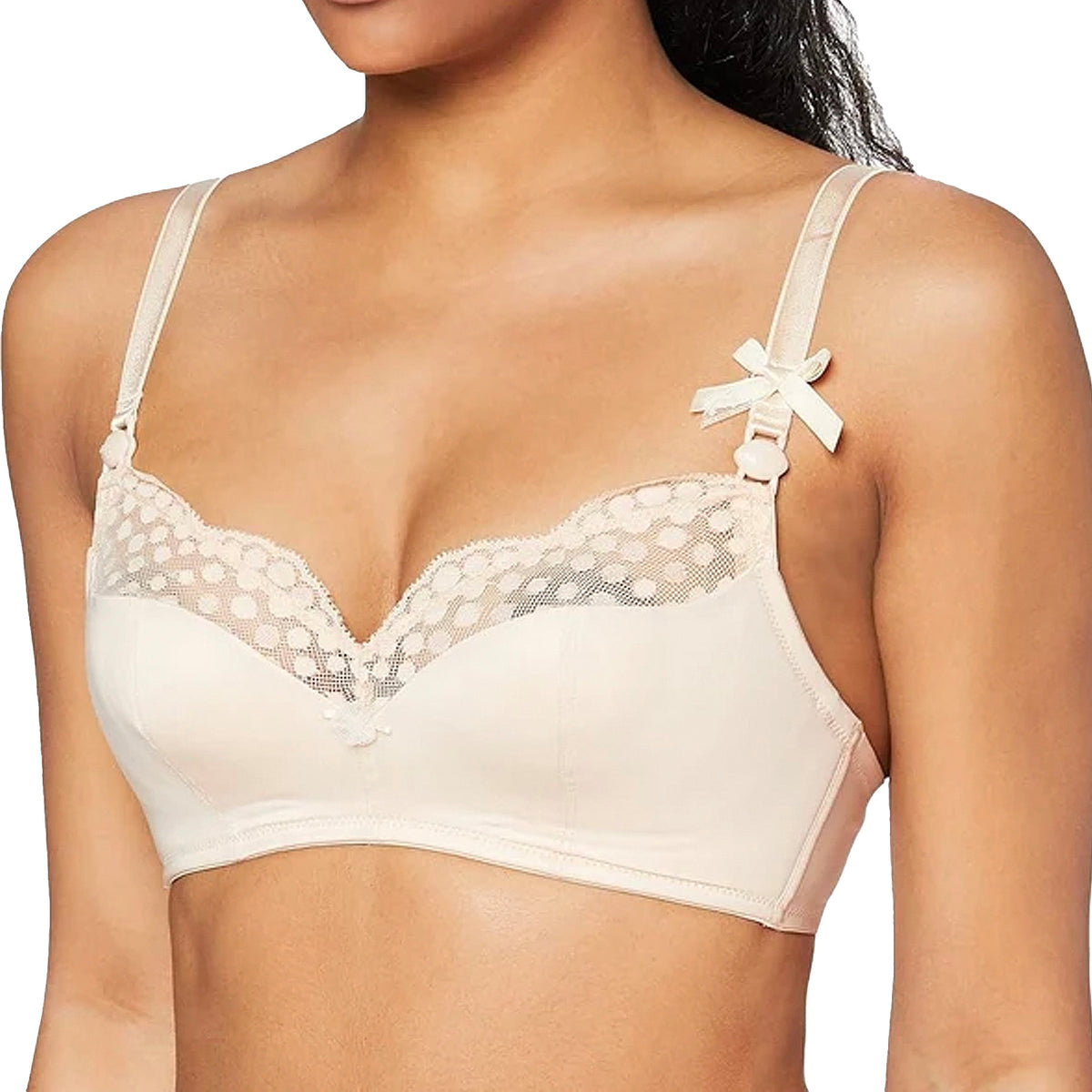 Cache Coeur Lollypop Padded Wireless Nursing Bra SF520 Nude Front