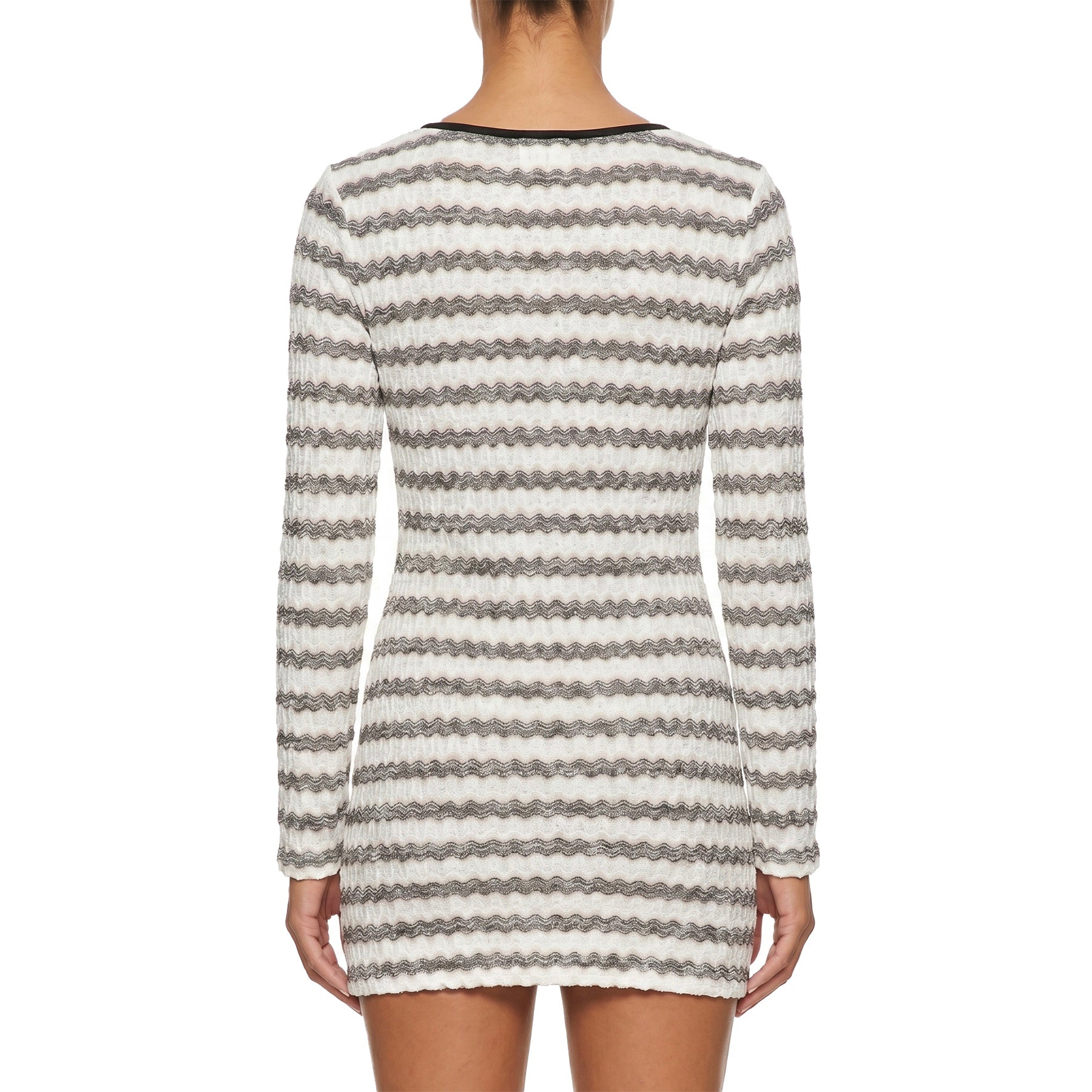 Cover Me Cape Britton Long Sleeve Dress Coverup 26052830 Black/Sand/White Stripe Back