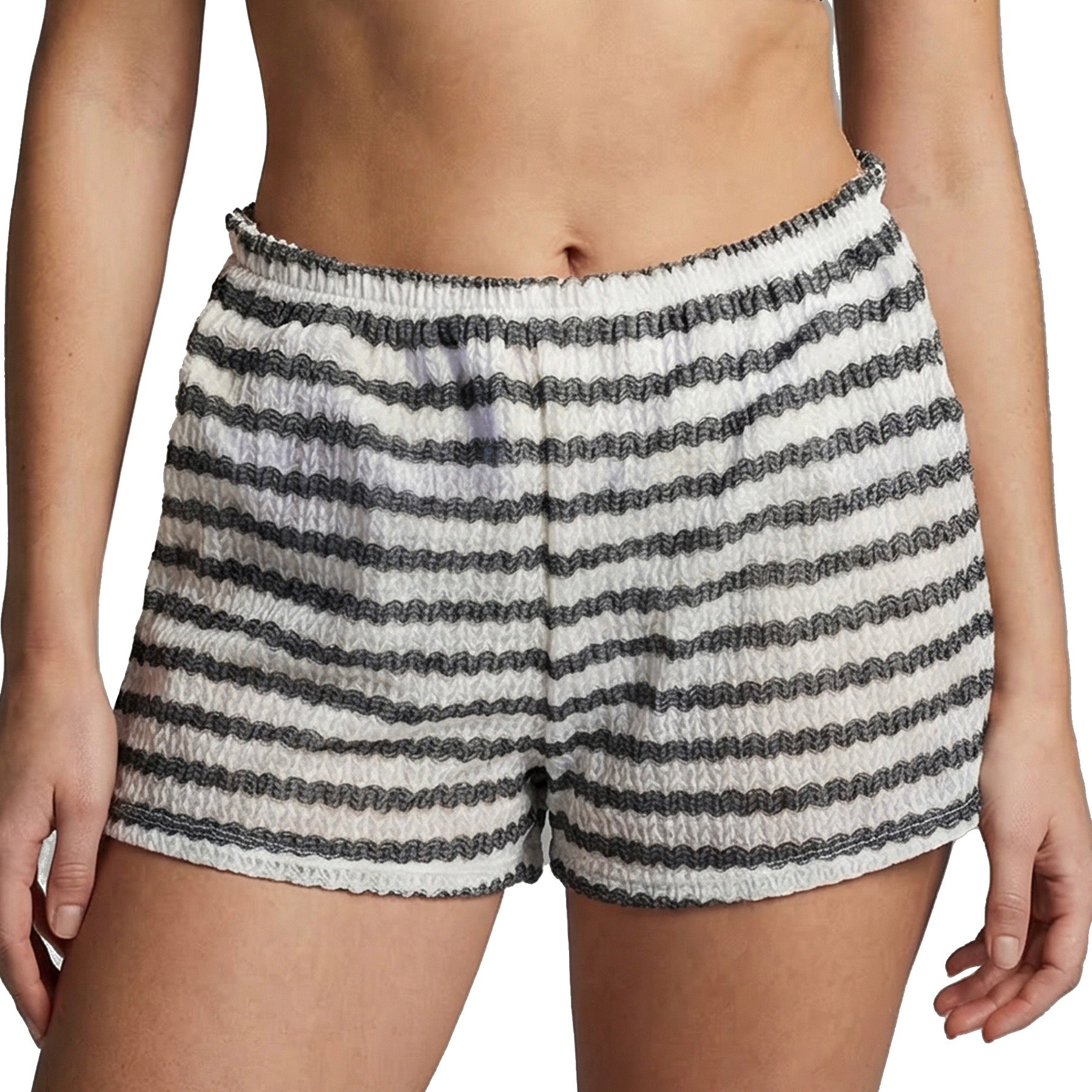 Cover Me Cape Britton Shorts Coverup 26052854 Black Sand White Stripe Front