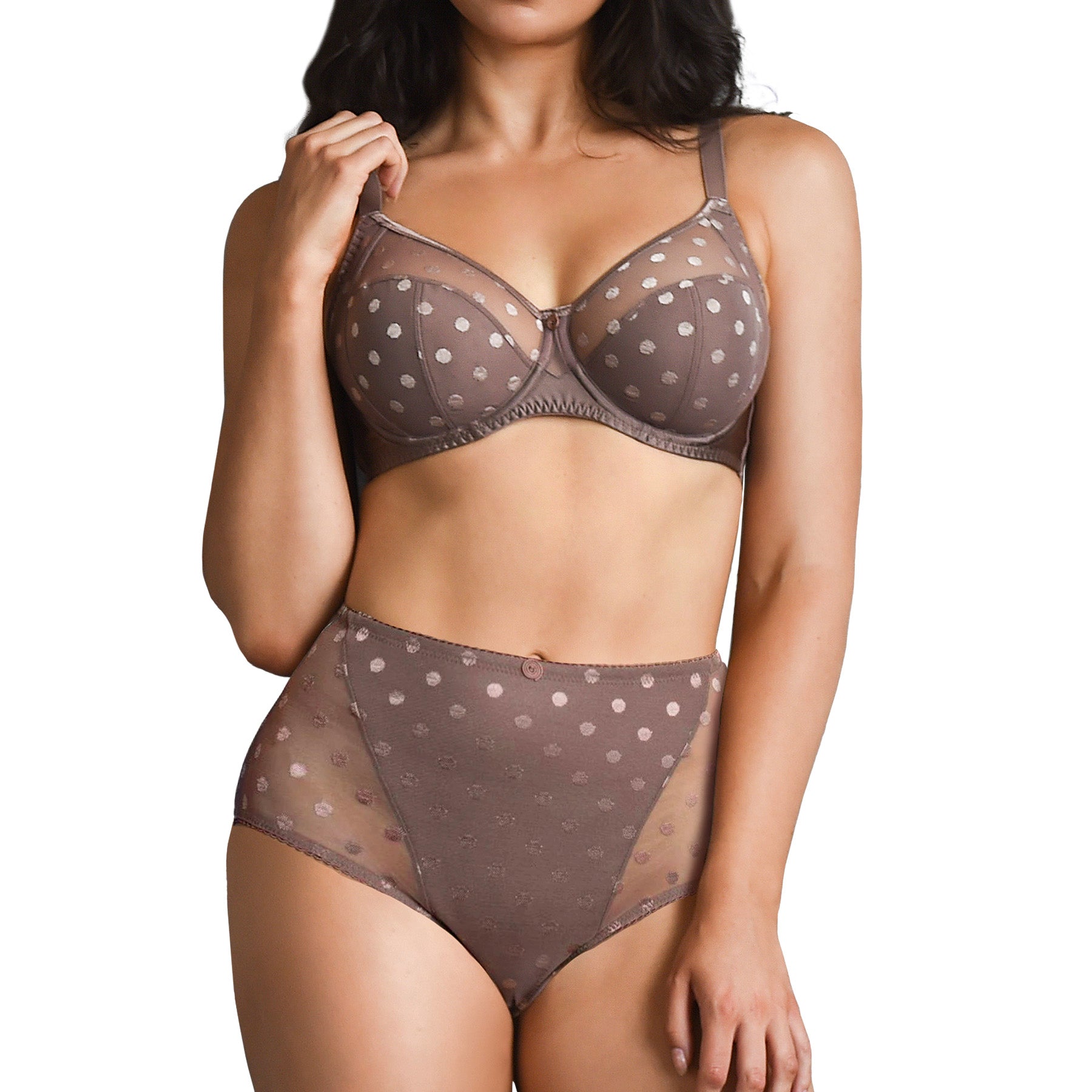 Fit Fully Yours Carmen Polka Dot Brief U2493 Taupe Set