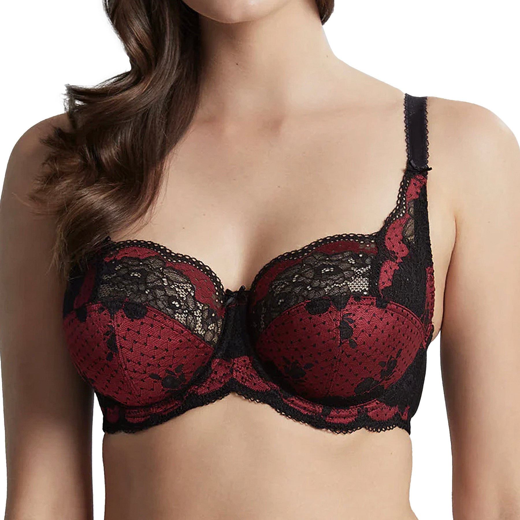 Panache Clara Full Cup Bra 7255 Noir Ruby Front