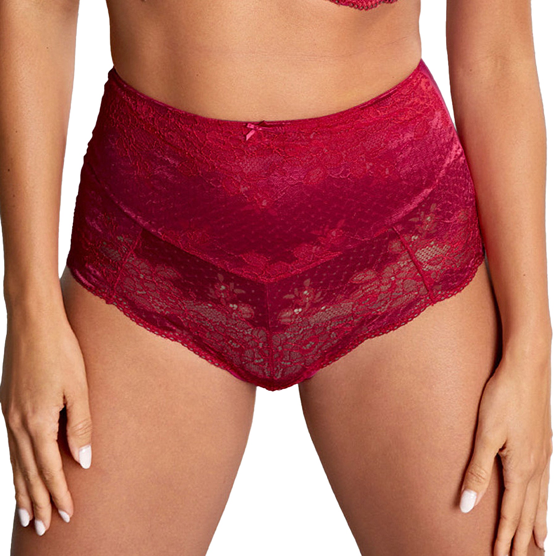 Panache Clara High Waist Brief 7254 Orchid Red Front