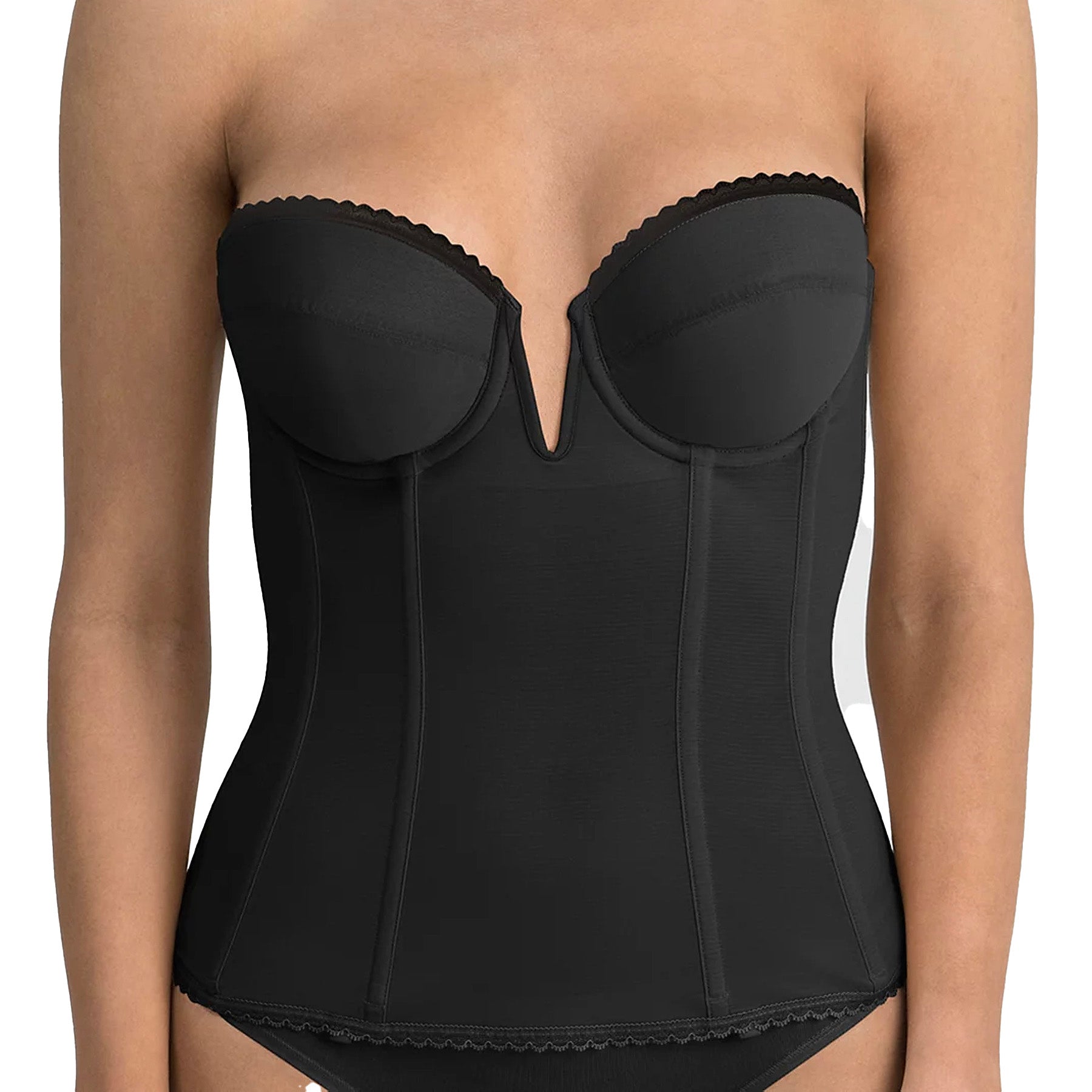 Dominique Vivienne Deep Front Plunge V Wire Longline 8990 Black Front