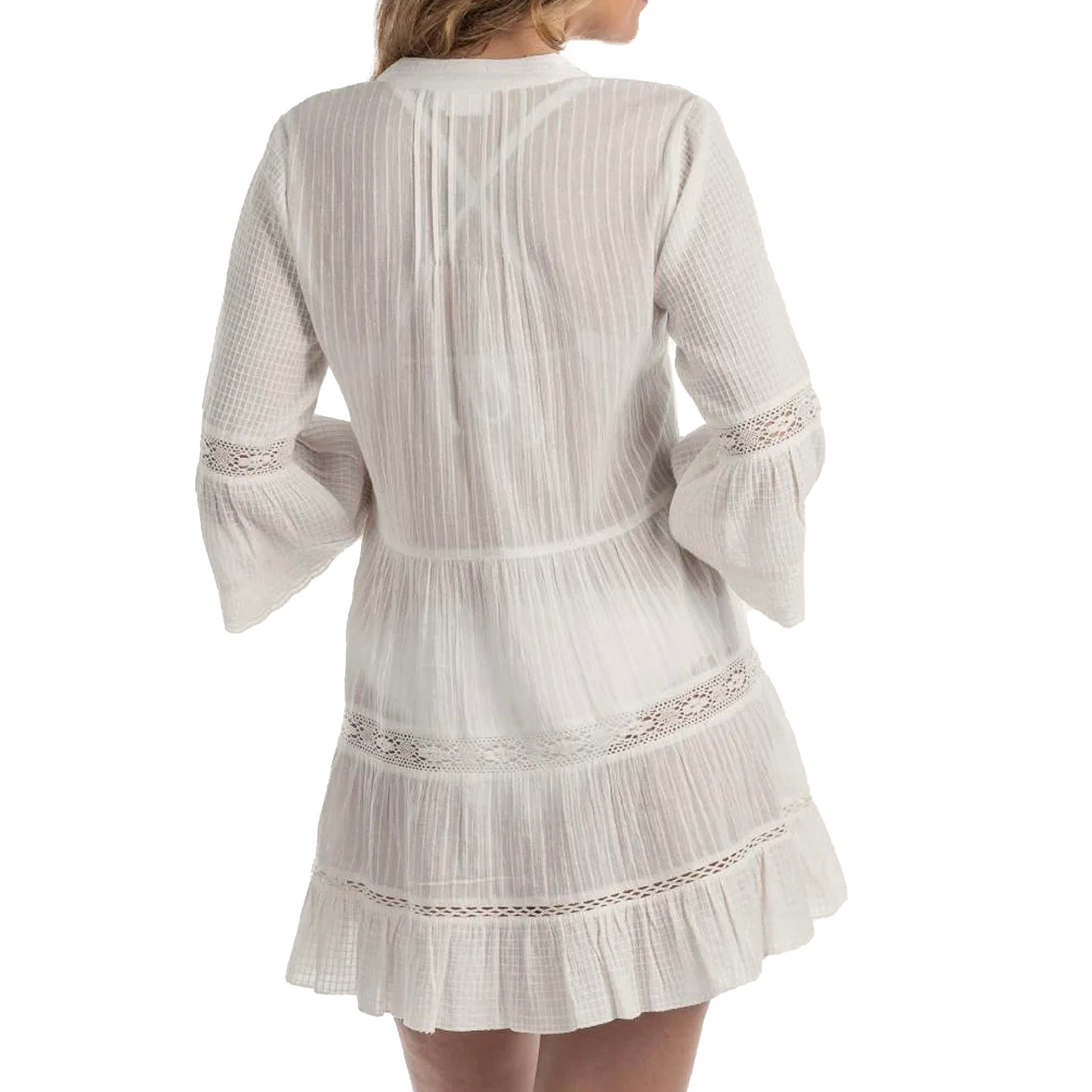 Dotti Bermuda Dobby Crochet Trim Dress 85178 Cream Back