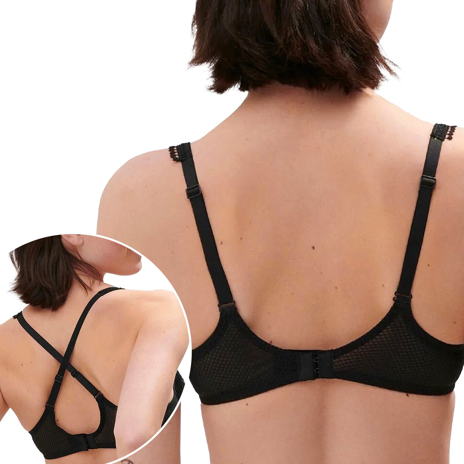 Simone Perele Dahlia Spacer Plunge Bra 14V316 Copper Black Back