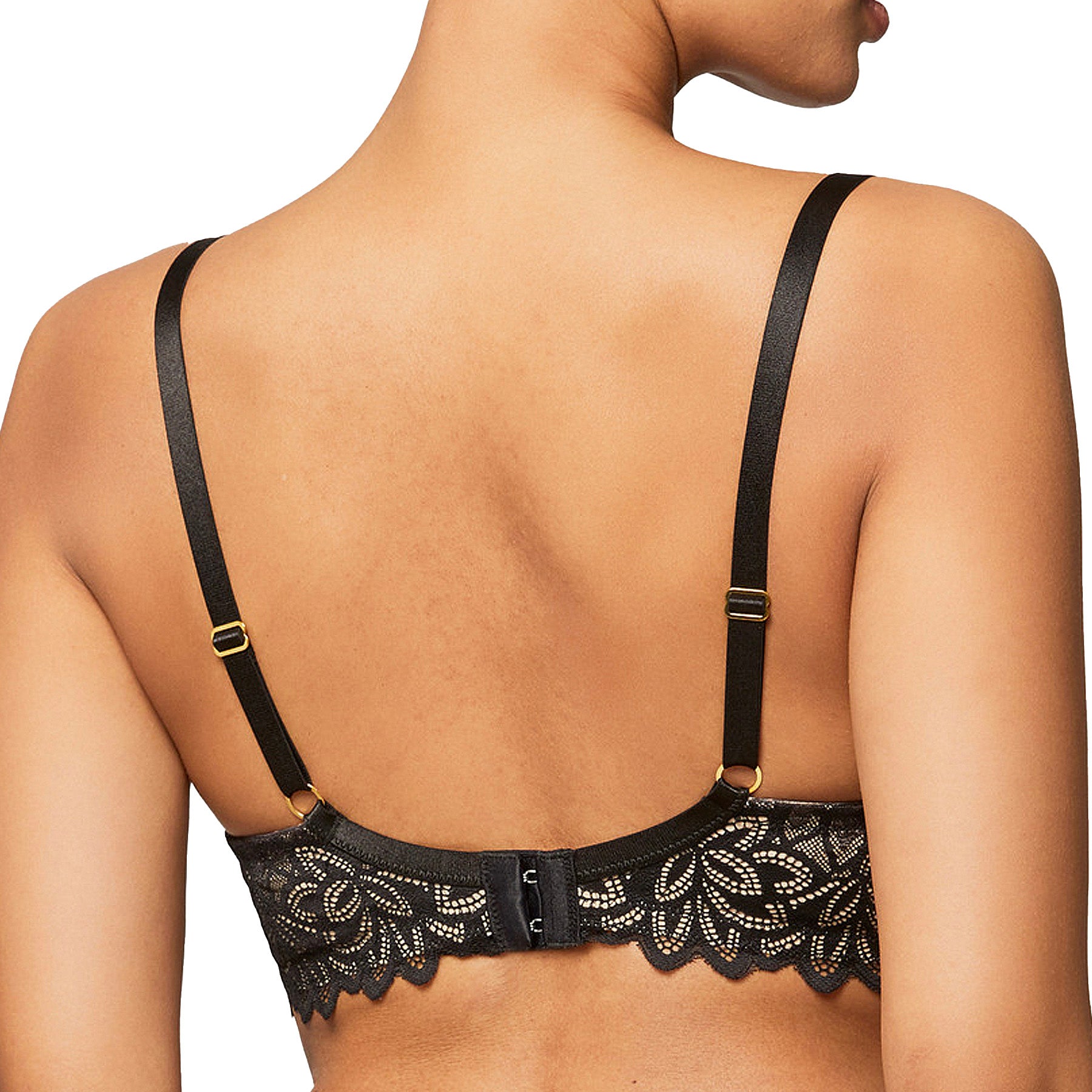 Montelle Divine Lace Underwire Full Cup Bra 9412 Black Nude Back