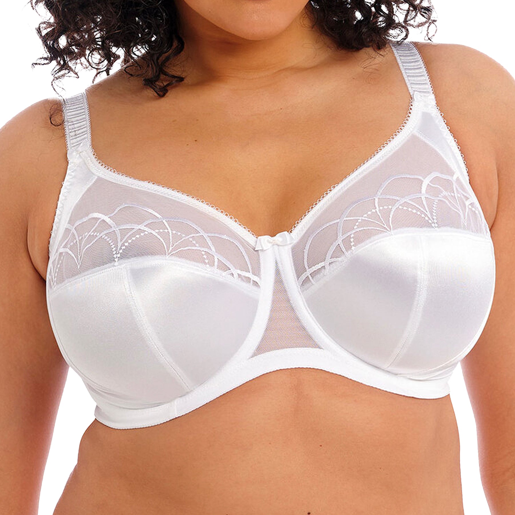 Elomi Cate Underwire Full Cup Banded Bra EL4030 White Front