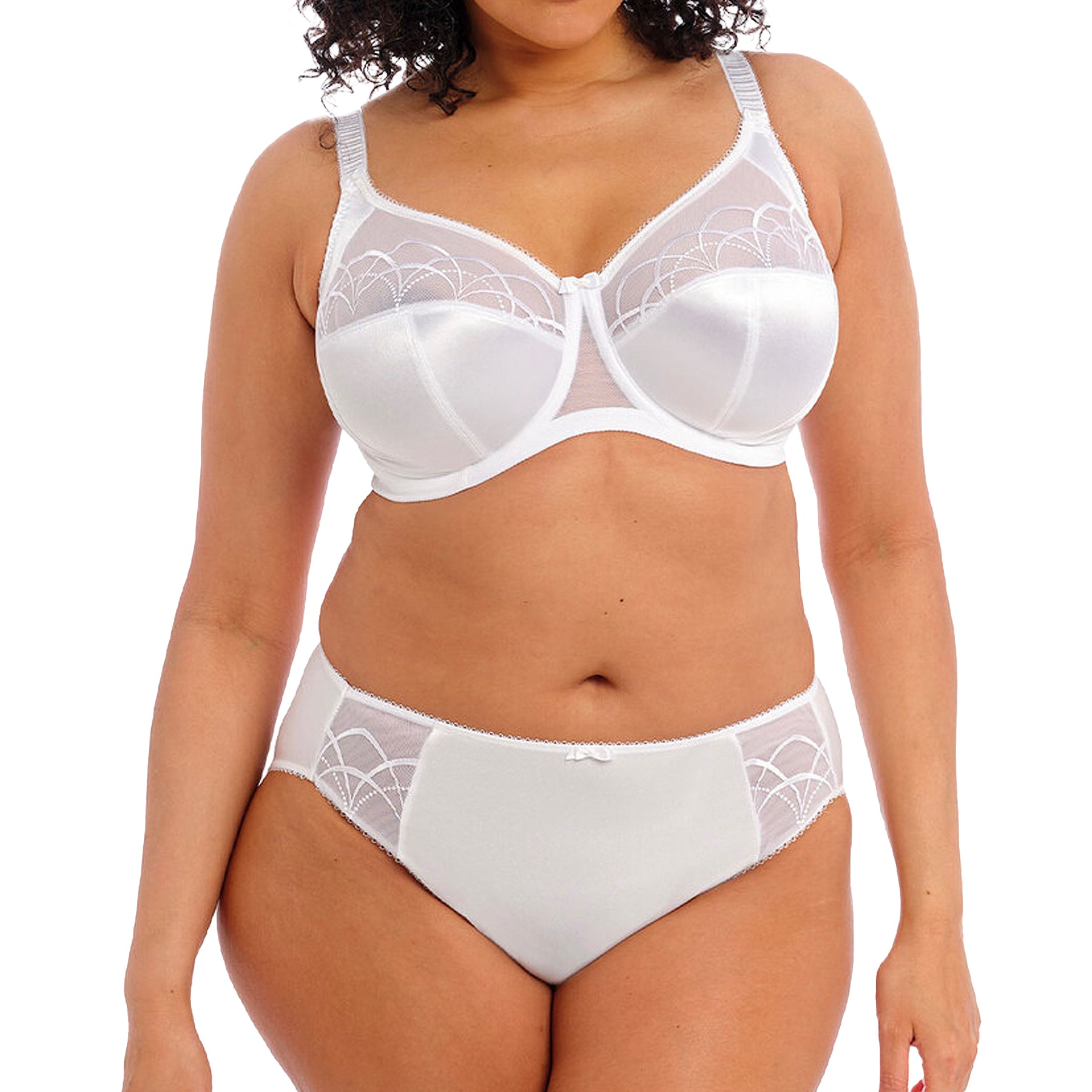 Elomi Cate Underwire Full Cup Banded Bra EL4030 White Set