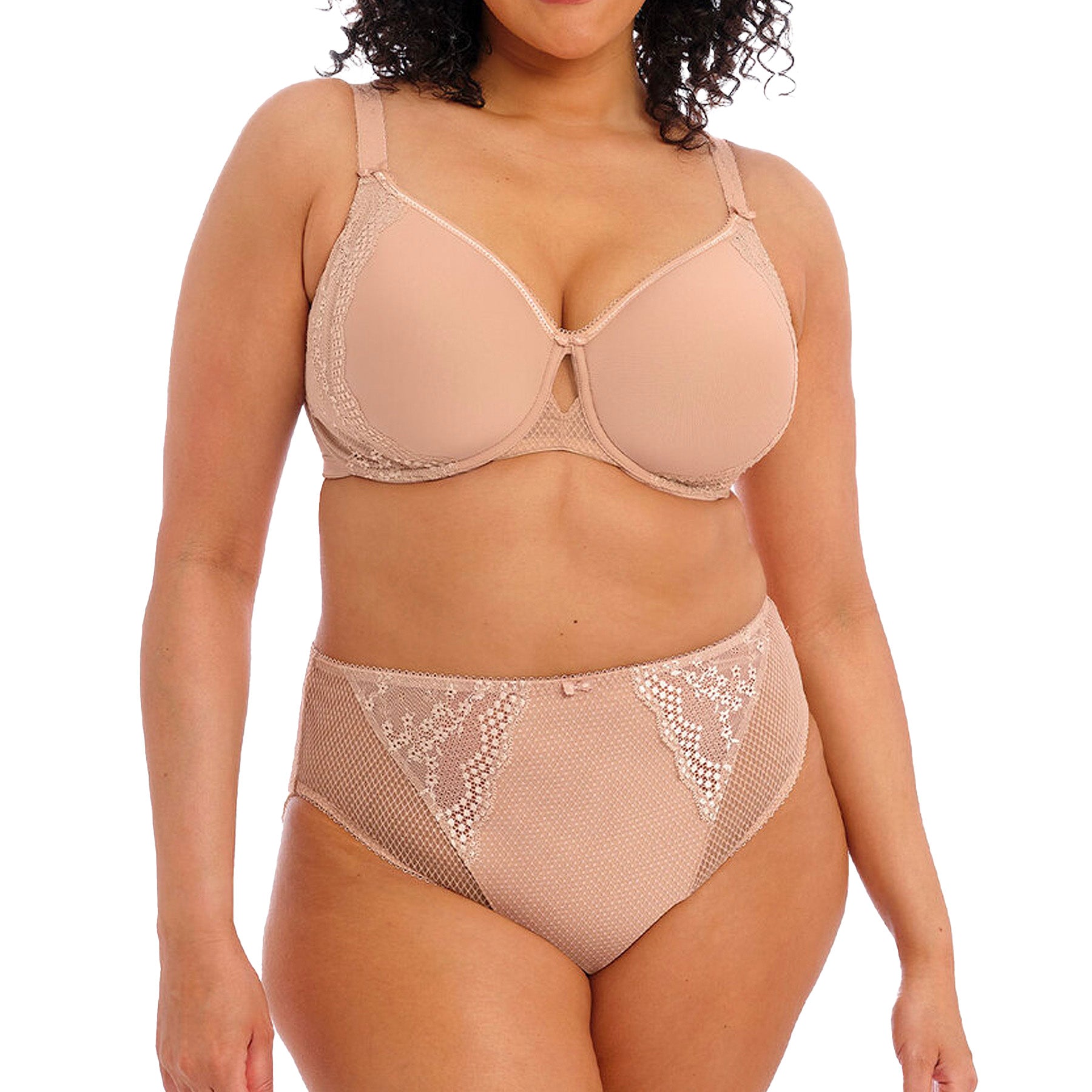 Elomi Charley Bandless Spacer Molded Bra EL4383 Fawn Set