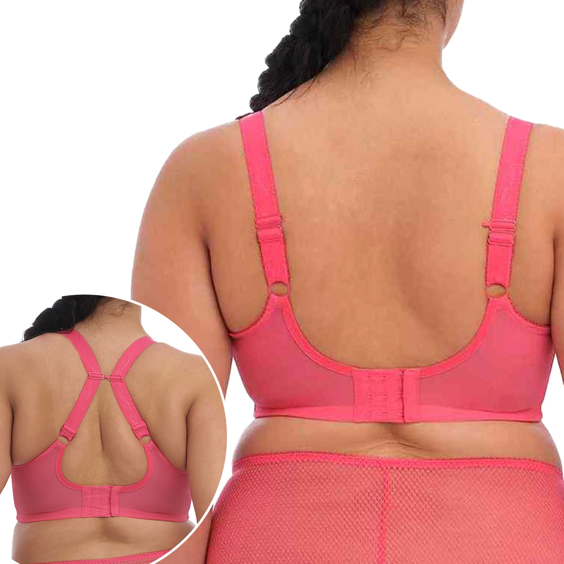 Elomi Charley UW Stretch Plunge Bra EL4382 Honeysuckle Back