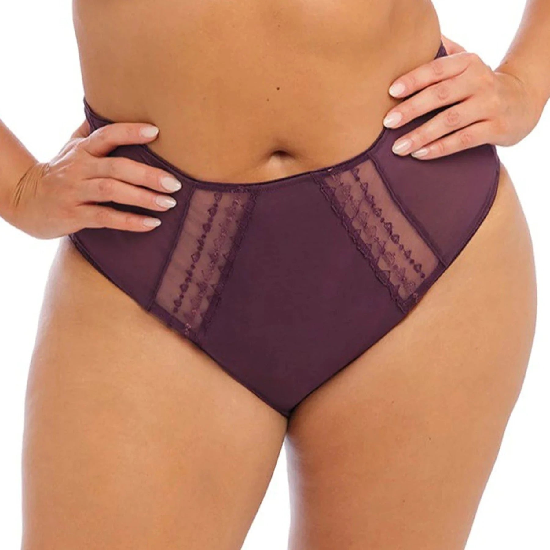 Elomi Matilda Full Brief EL8906 Wine Diamond Front