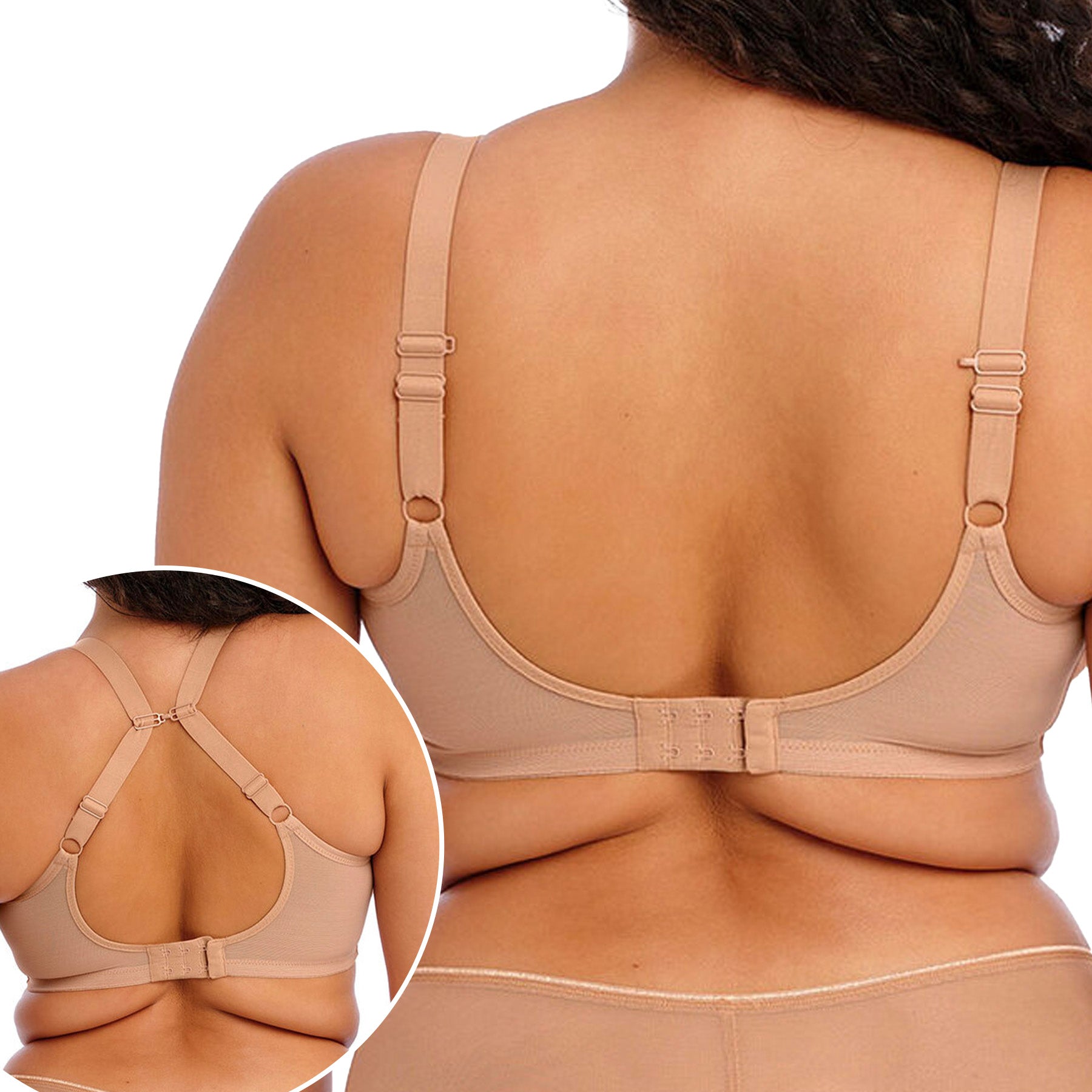 Elomi Matilda UW Plunge Bra EL8900 Cafe Au Lait Back