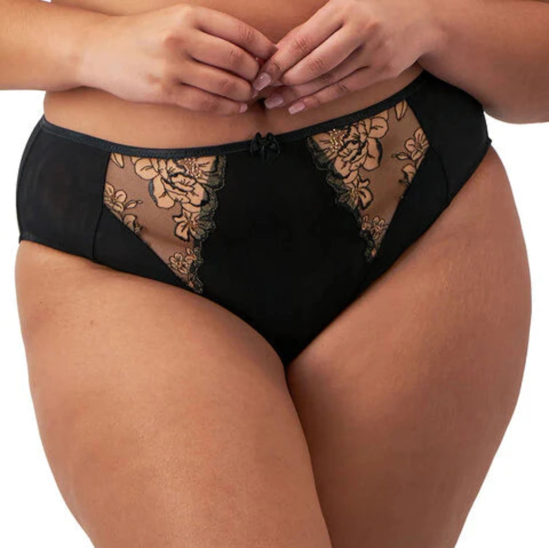 Teagan High Leg Brief EL302653 - Black/Almond