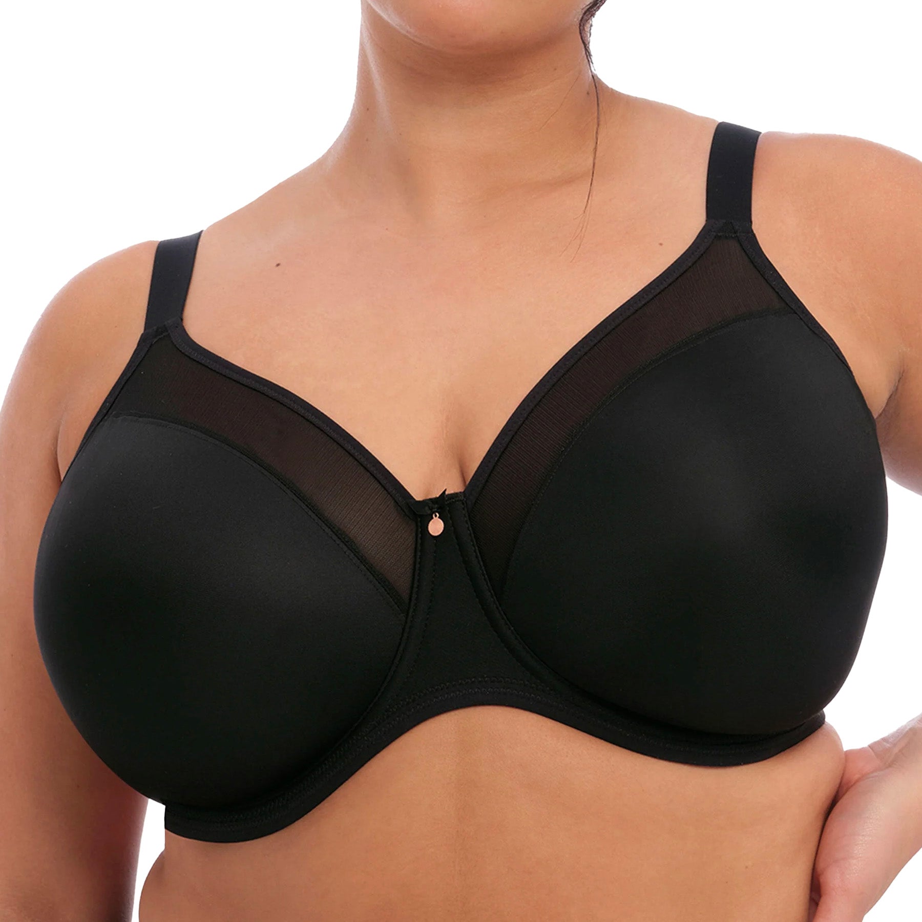 Elomi Smooth UW Moulded Non Padded Bra EL4301 Black Front