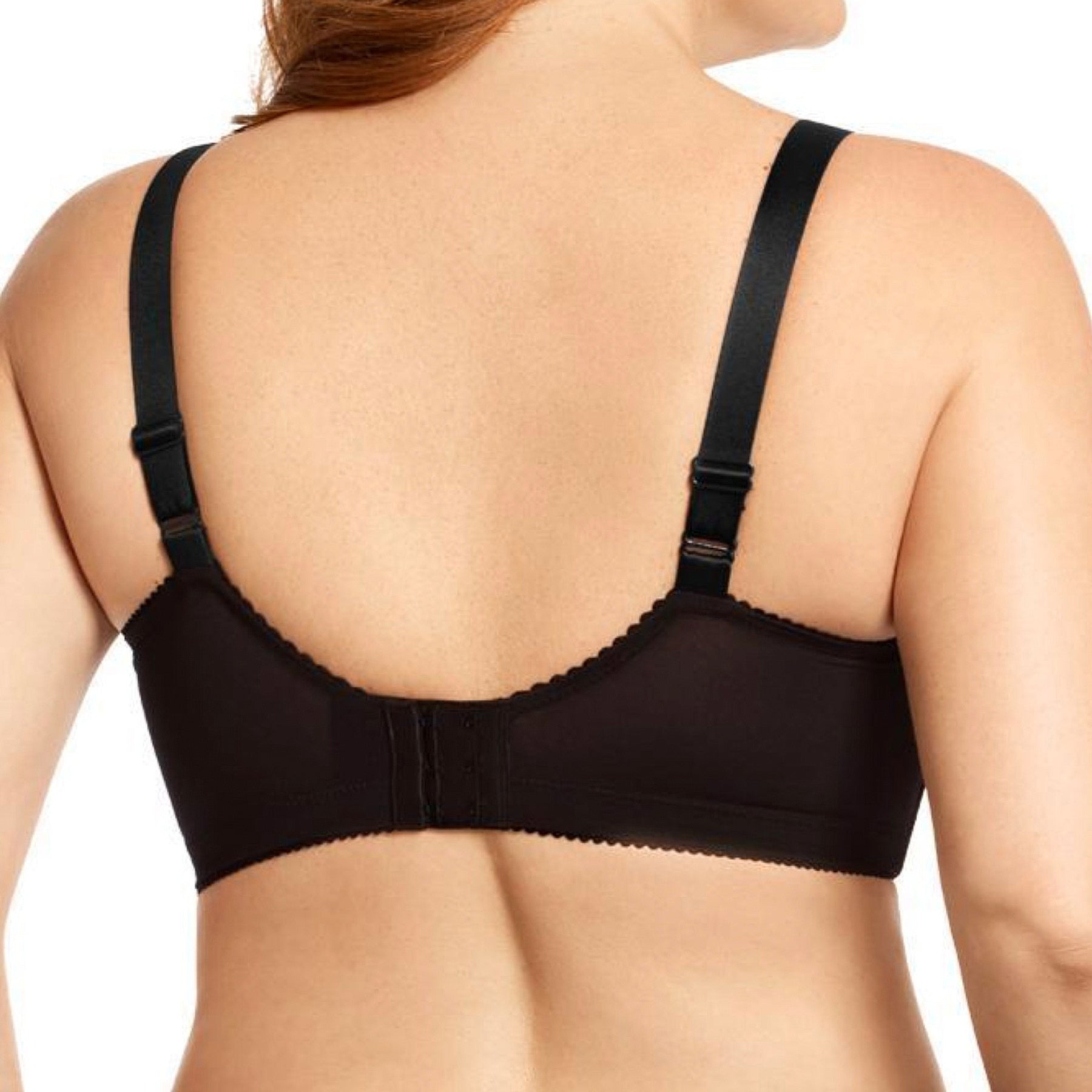 Elila Embroidered Microfiber Soft Cup Bra 1301 Black Back