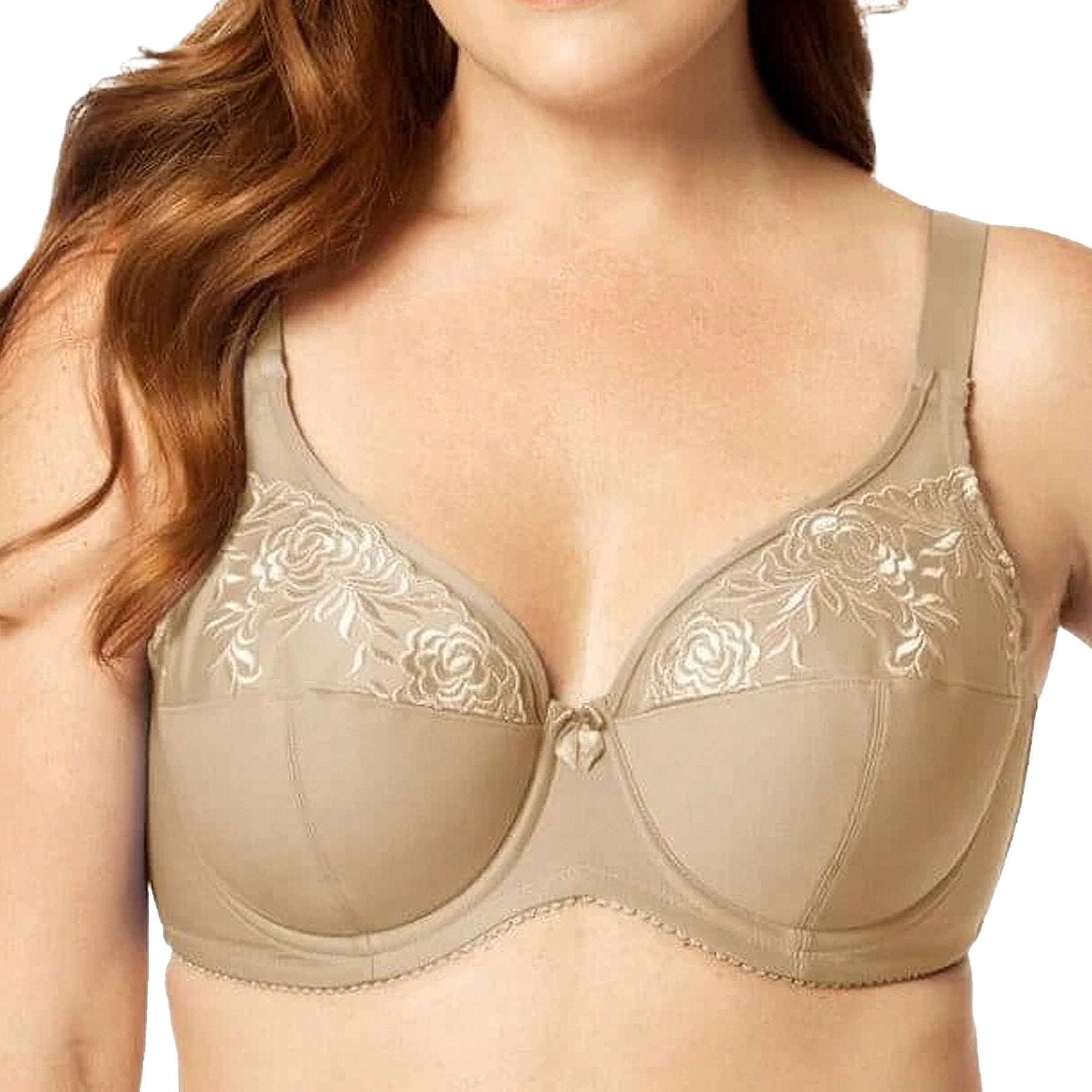 Elila Embroidered Microfiber Underwire Bra 2401 Nude Front
