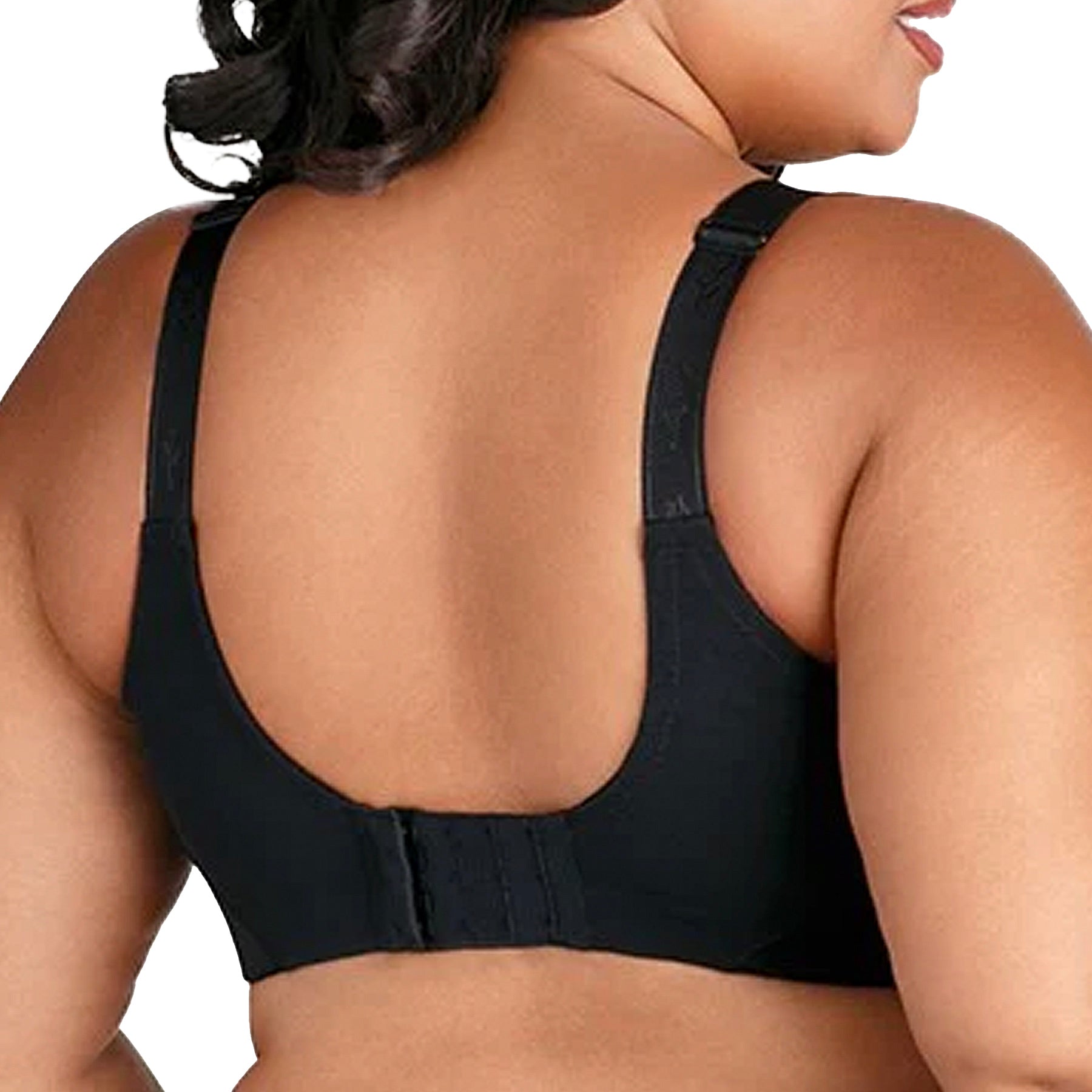 Elila Floral Stretch Lace Overlay Microfiber Underwire Bra 2101 Black Back