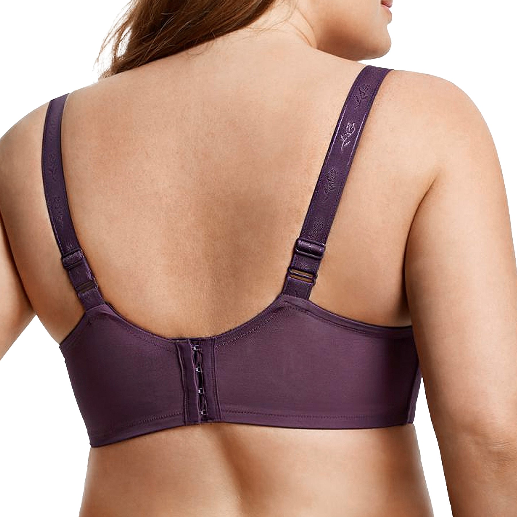 Elila Full Coverage Stretch Lace Underwire Bra 2311 Plum Back