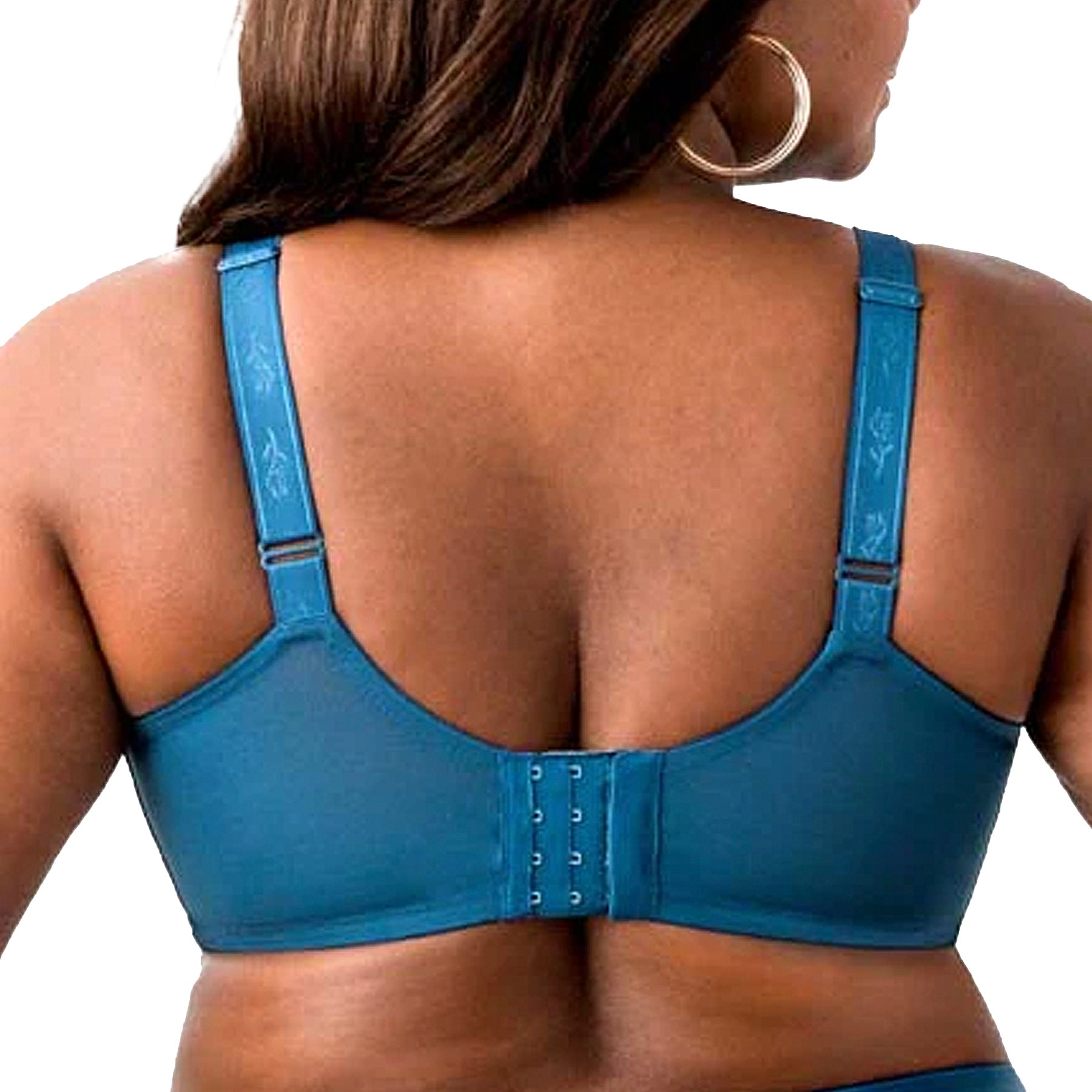 Elila Full Coverage Stretch Lace Underwire Bra 2311 Teal Back