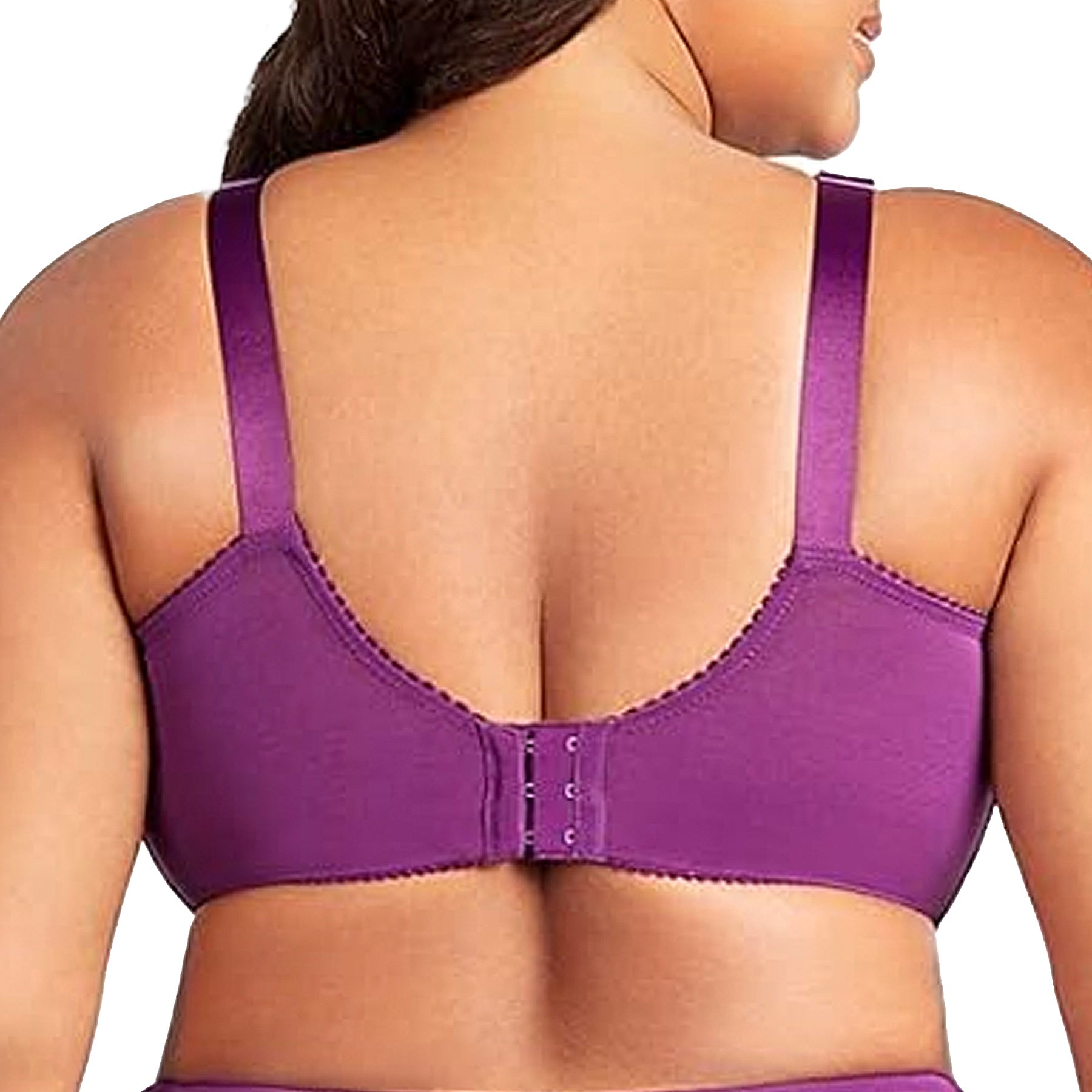 Elila Jacquard Soft Cup Bra 1305 Aubergine Back
