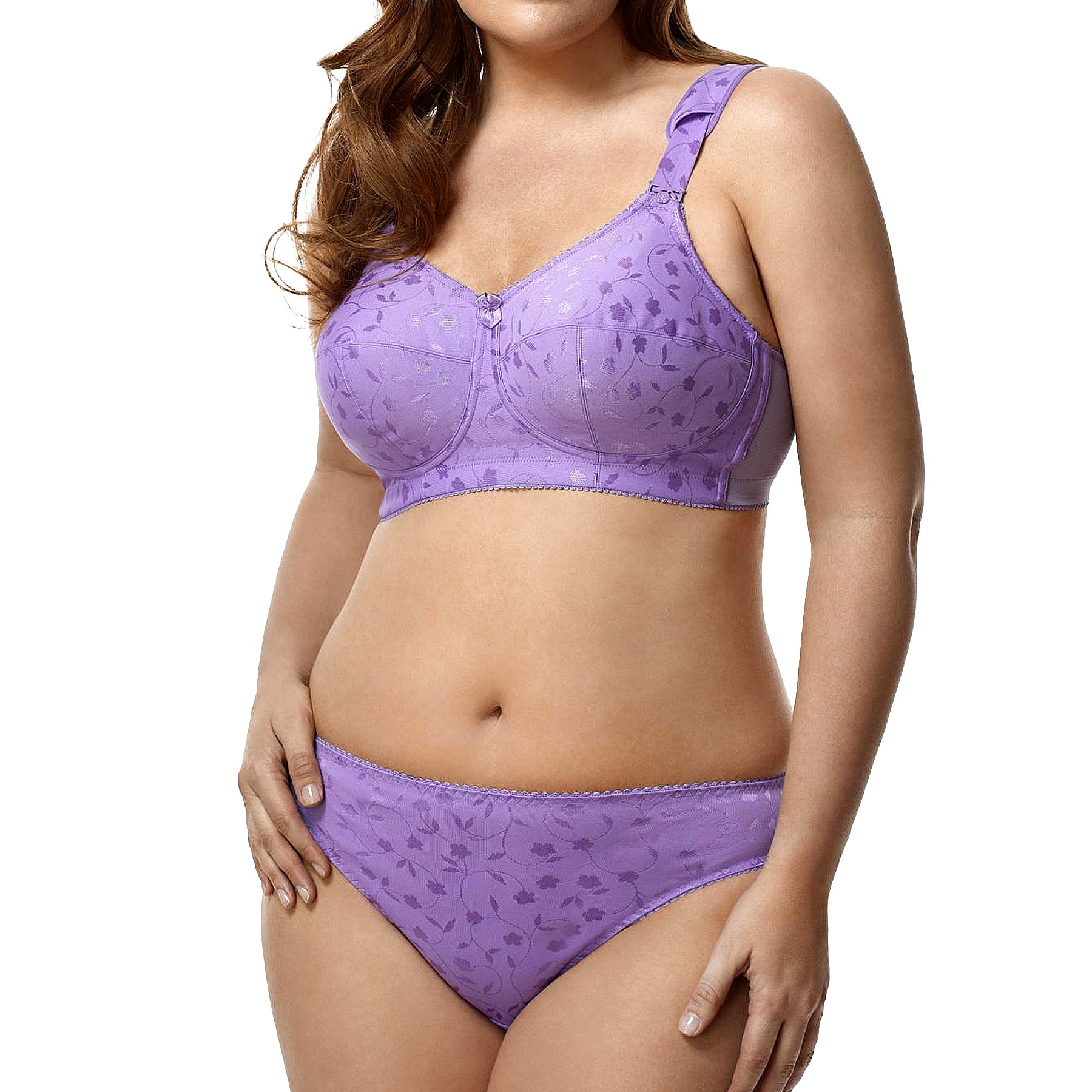 Elila Jacquard Soft Cup Bra 1305 Lilac Set