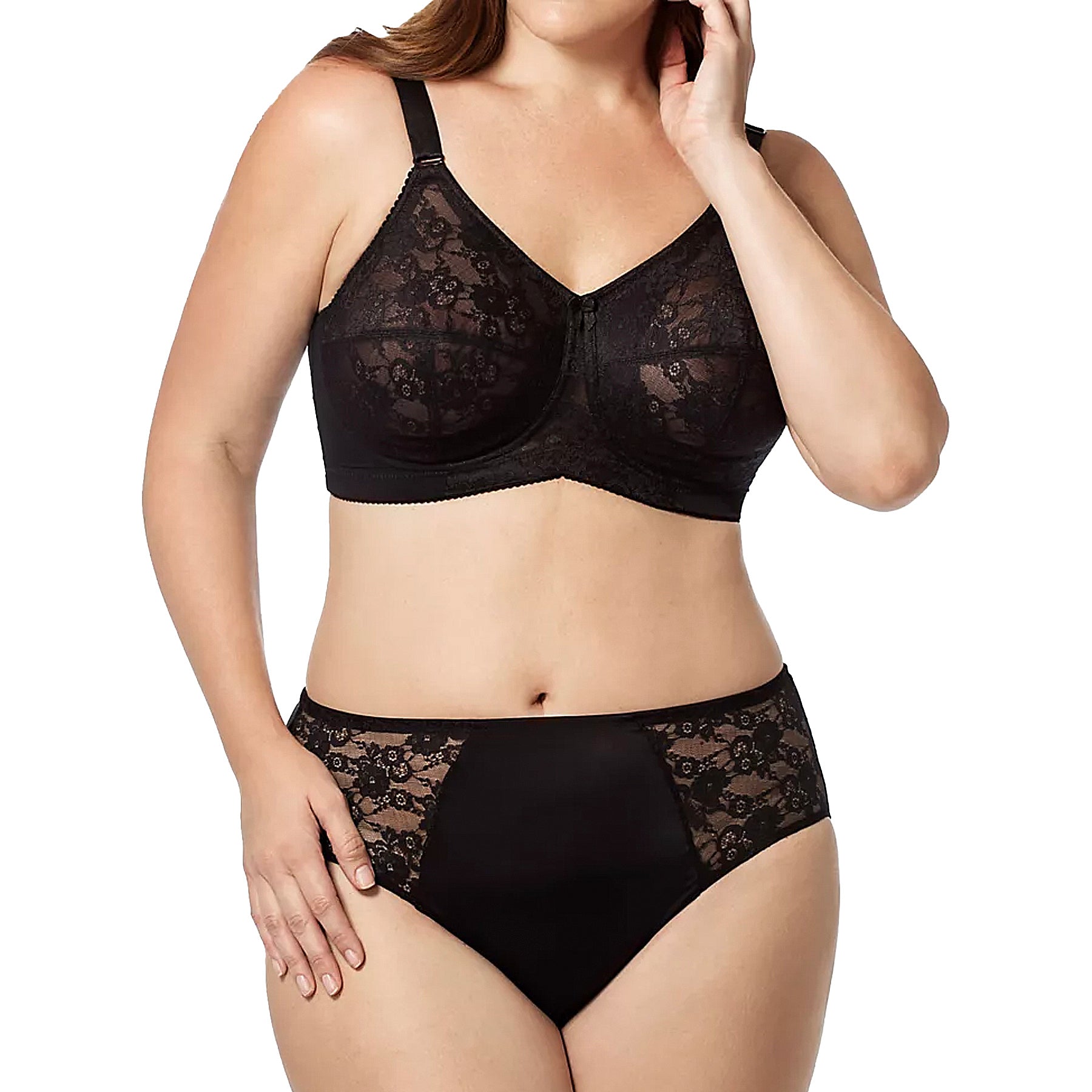 Elila Lace Soft Cup Bra 1303 Black Set